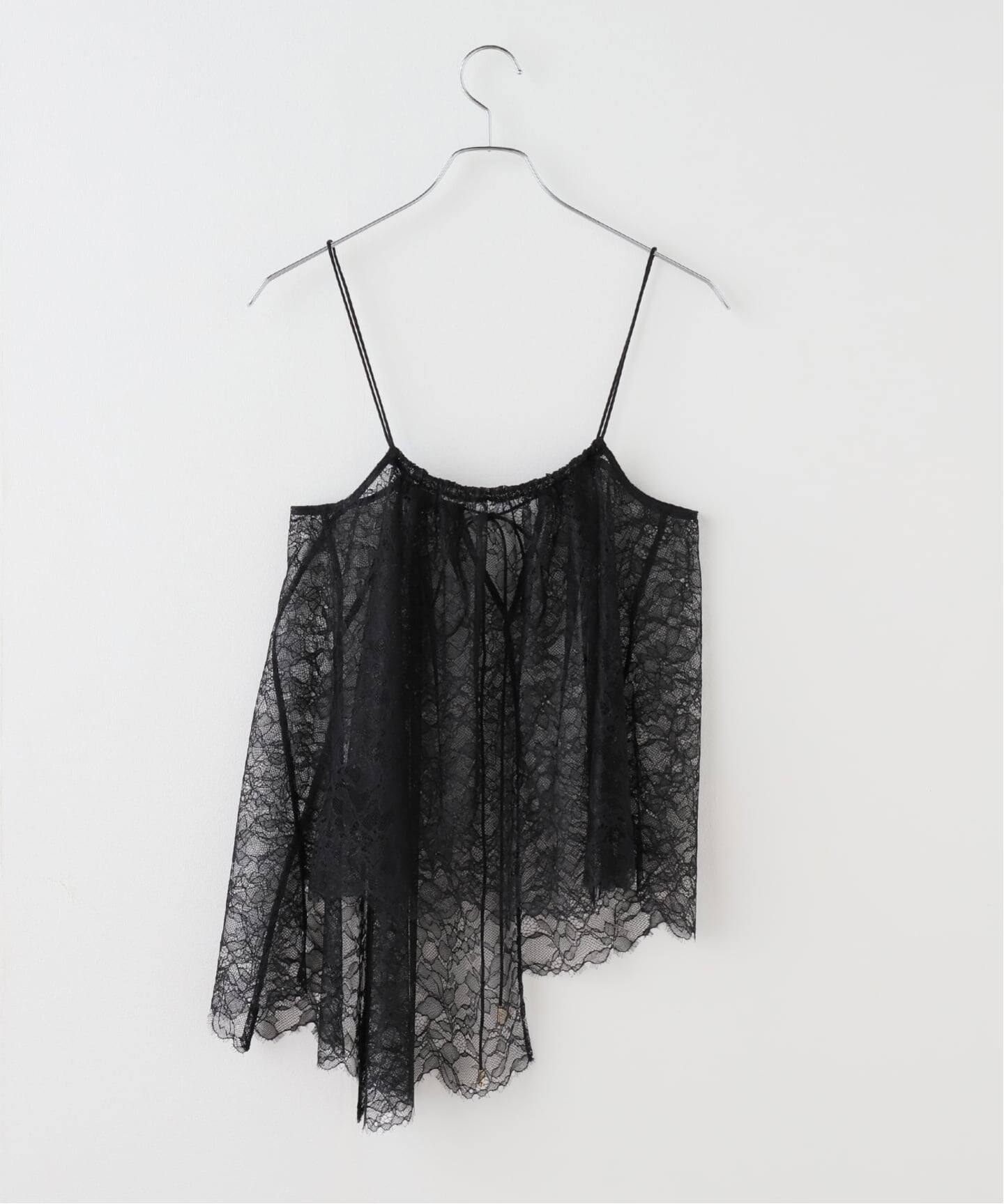 noble ラッセルレースギャザーキャミ　レース　キャミソール　完売品 追加》ラッセルレースギャザーキャミ（キャミソール）｜NOBLE