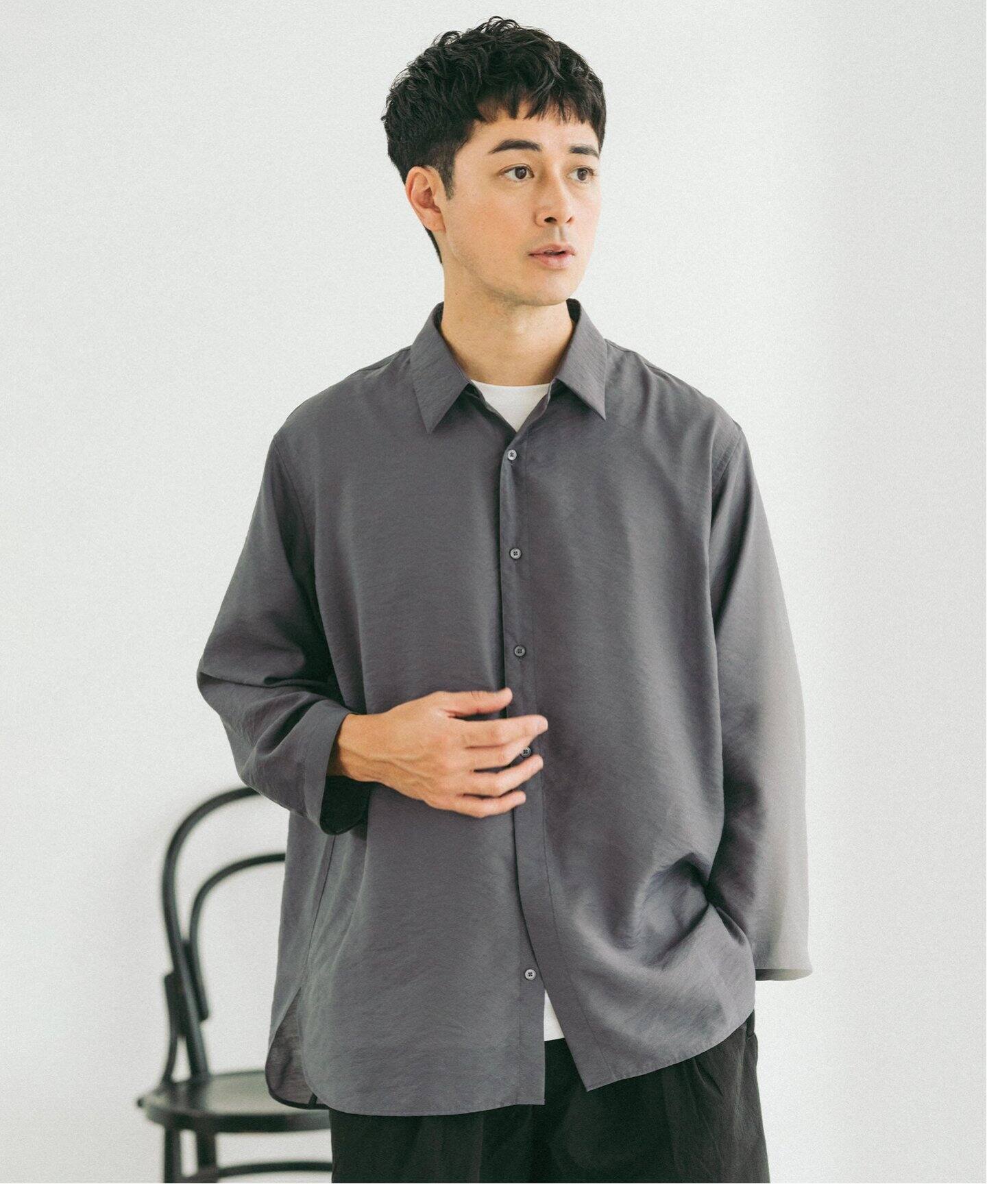 エディフィス（EDIFICE）/シアー バンブー 8分袖 レギュラーシャツ シアー バンブー 8分袖 レギュラーシャツ（シャツ／ブラウス