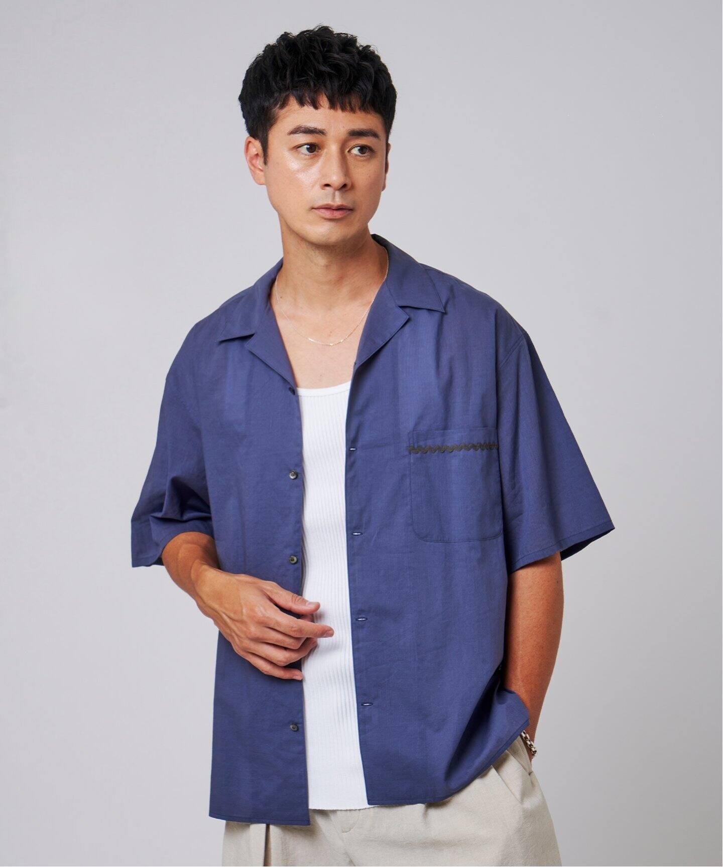 E.コットン ローン オープン シャツ（シャツ／ブラウス）｜EDIFICE