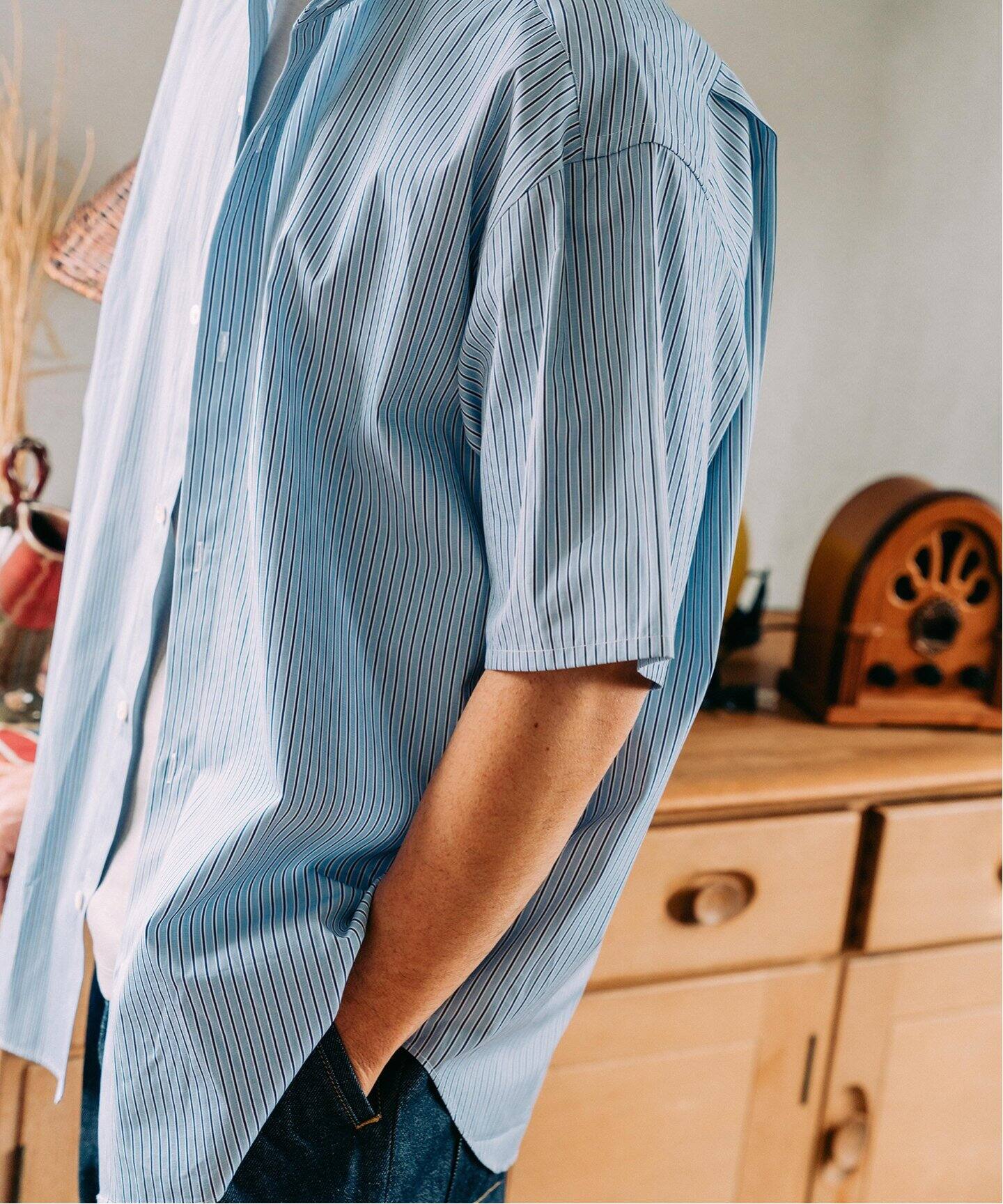 THOMAS MASON (トーマスメイソン) オーバーサイズ 半袖バンドカラー