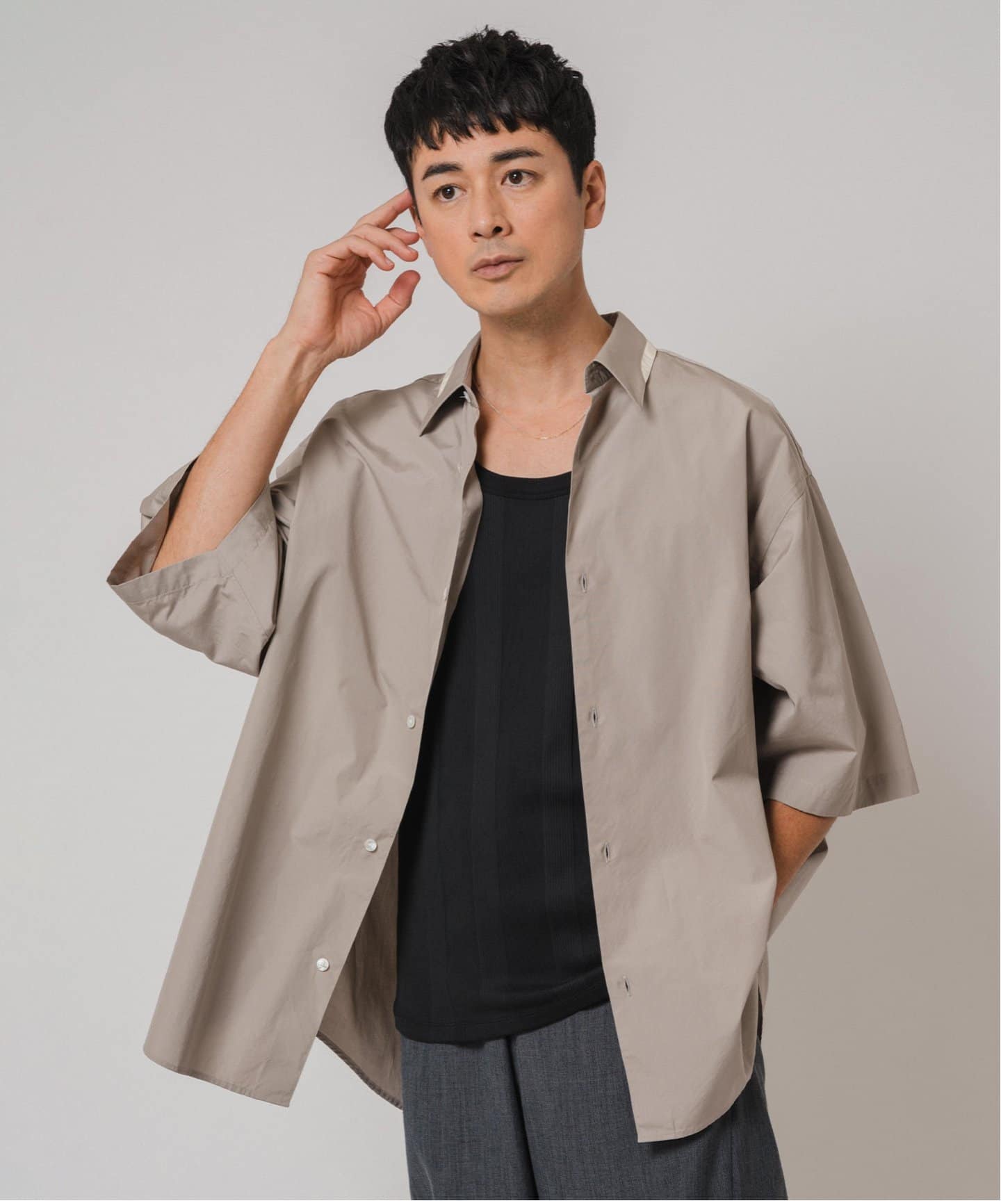 BICOLOR ハーフスリーブ シャツ