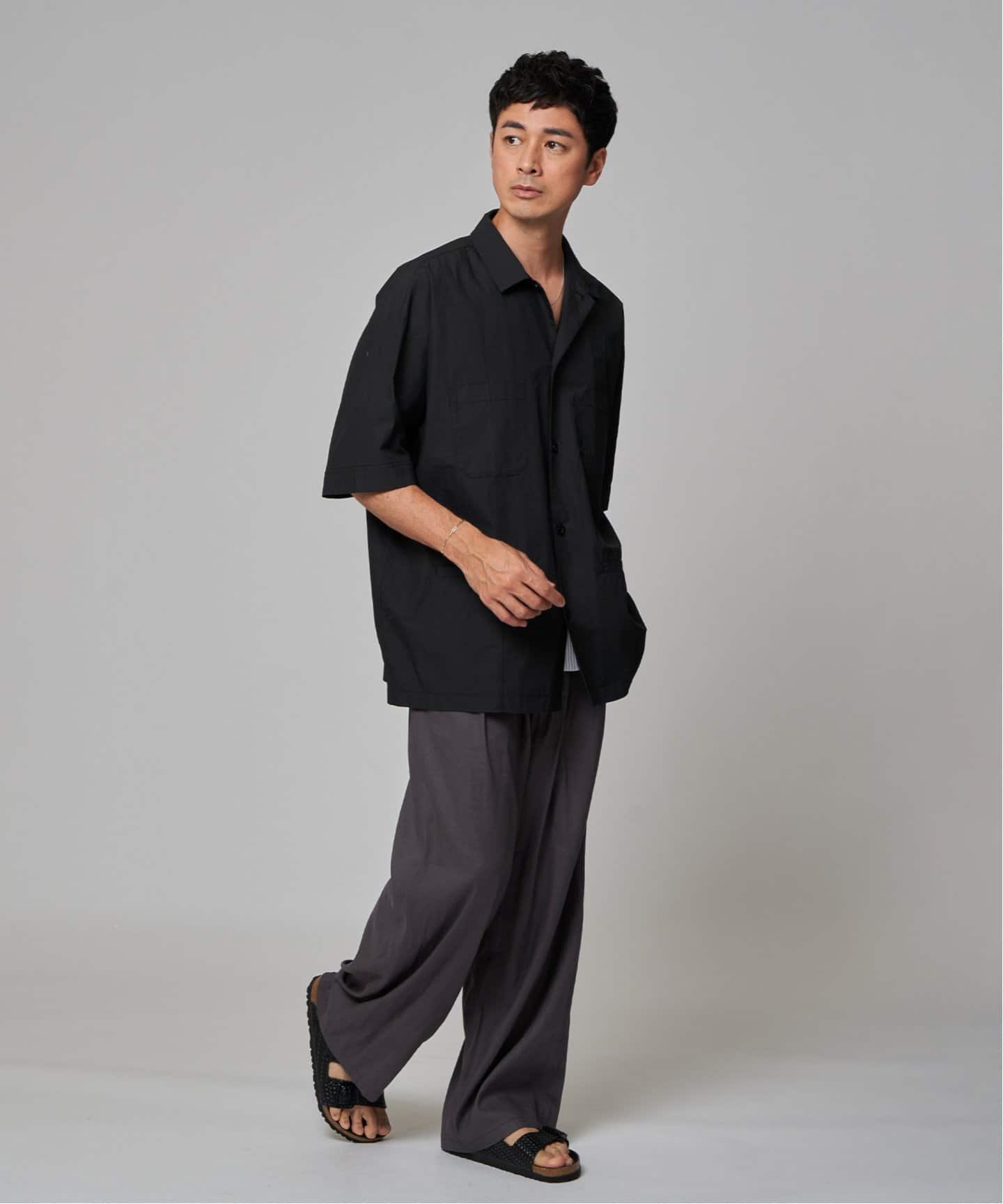 Christian Peau タイプライターシャツ L ブラウン 美品 CHRISTIAN PEAU レザーシャツ サイズ48/L相当 ブラック