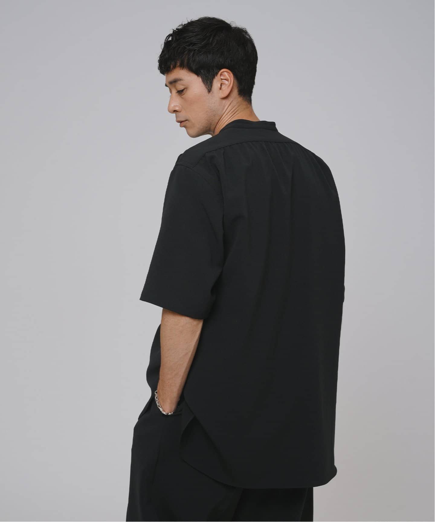 T/E(ティーイー) フレンチ グランパ バンドカラー シャツ（シャツ