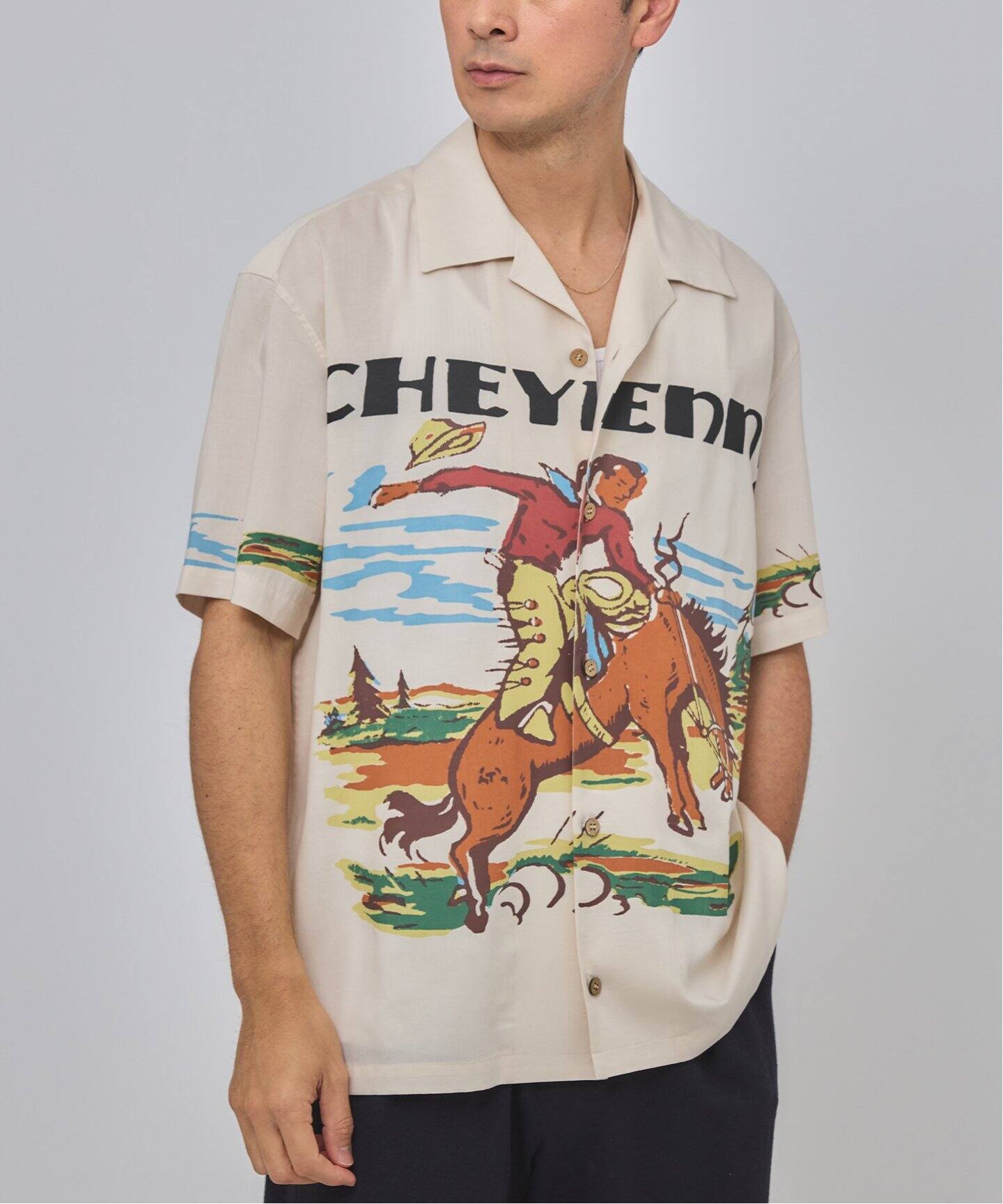 KHOKI（コッキ) 別注 COWBOY-PRINT S/S シャツ（シャツ／ブラウス
