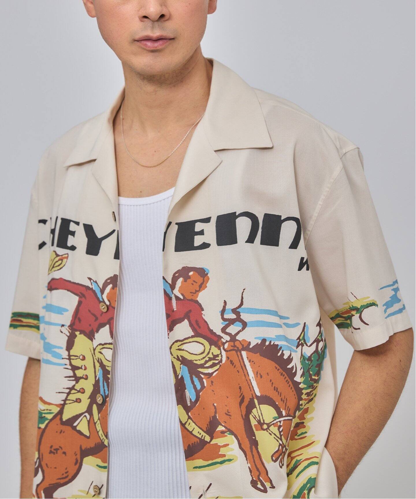KHOKI（コッキ) 別注 COWBOY-PRINT S/S シャツ（シャツ