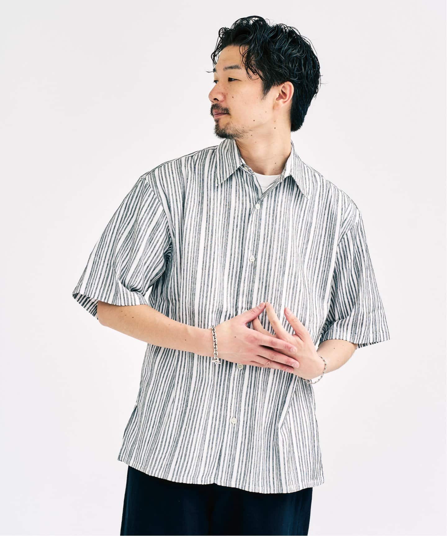 プリーツ ストライプ シャツ（シャツ／ブラウス）｜417 EDIFICE
