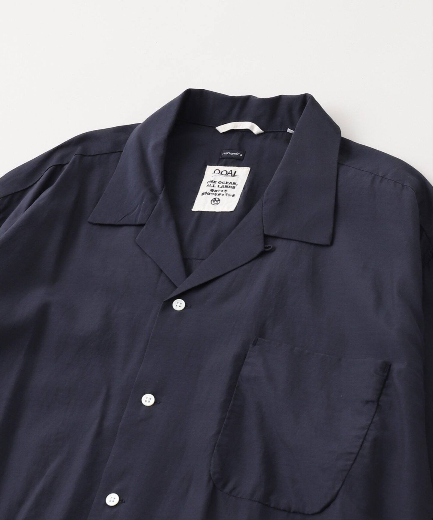 トップス THE SHISHIKUI open collar / NAVY MEN】nanamica Open Collar Cupra Hemp S/S Shirt – AMERICAN