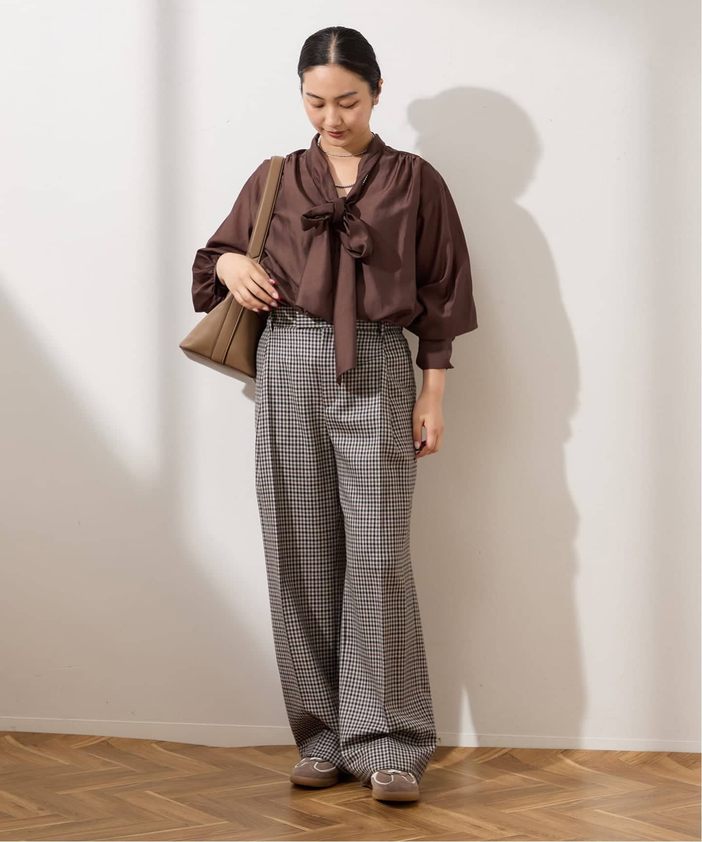 美品 ジャーナルスタンダード レサージュ ボウタイボリュームブラウス ドット柄 journal standard L'essage（ジャーナルスタンダードレサージュ