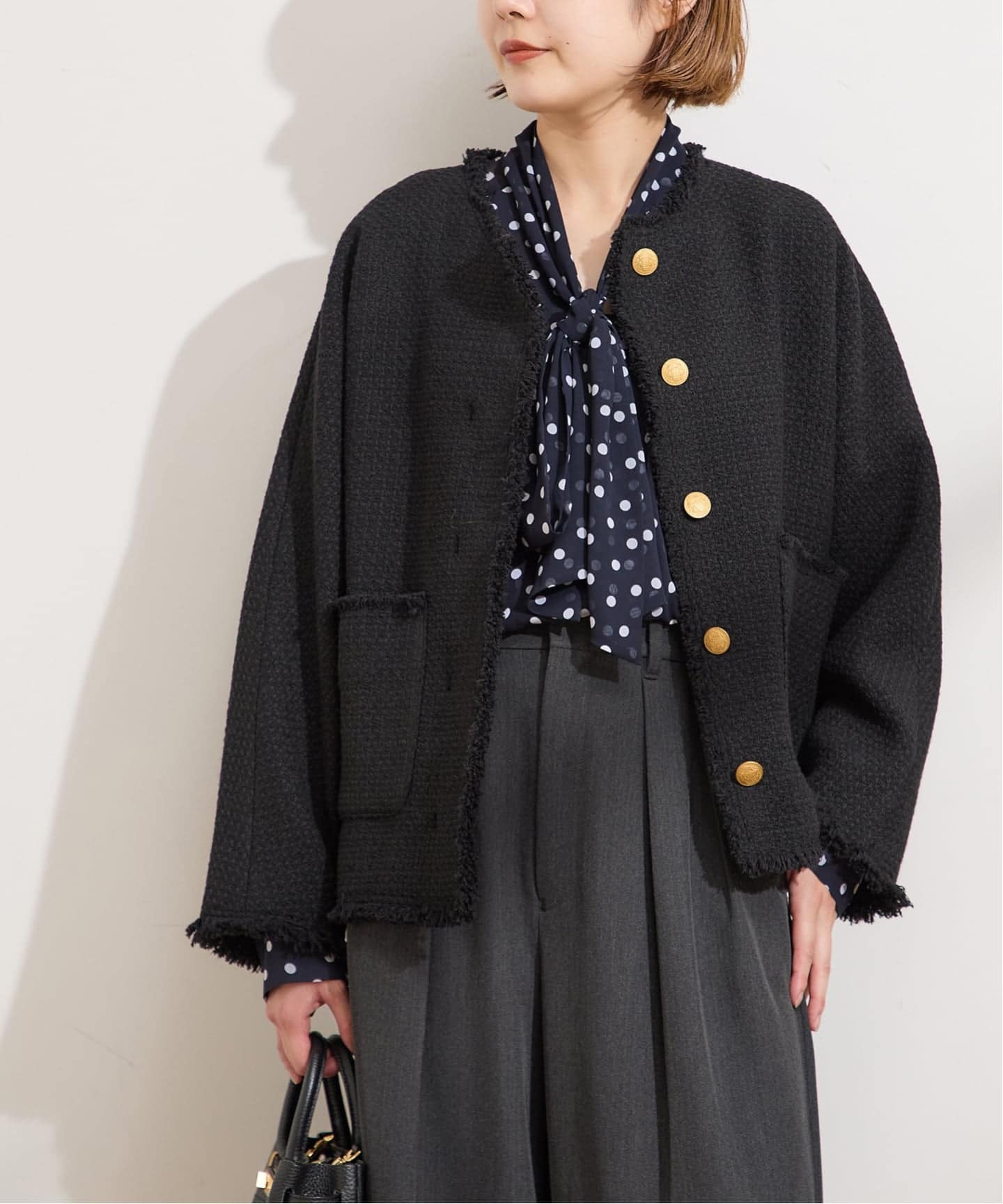 シフォン無地/ドット ボウタイブラウス（シャツ／ブラウス）｜JOURNAL
