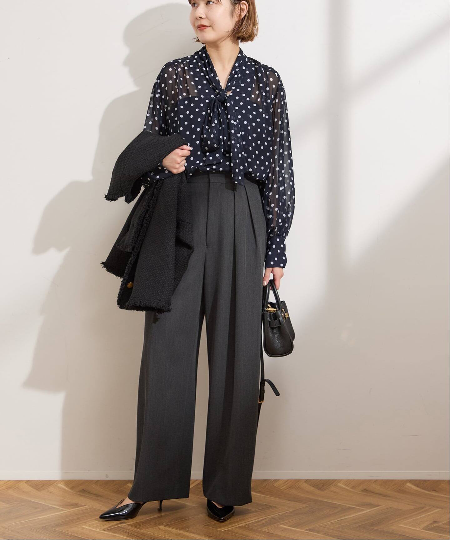 シフォン無地/ドット ボウタイブラウス（シャツ／ブラウス）｜JOURNAL