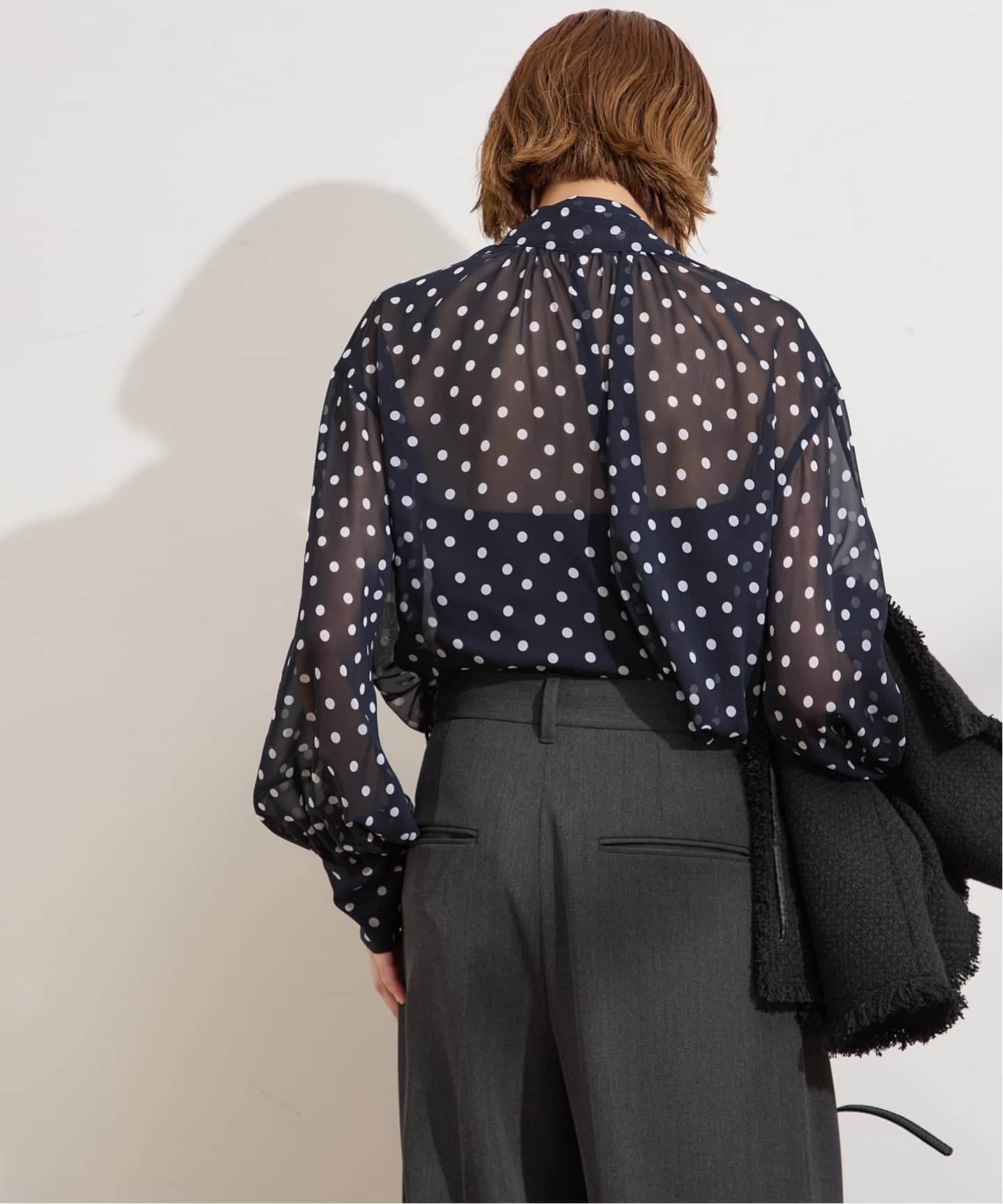 シフォン無地/ドット ボウタイブラウス（シャツ／ブラウス）｜JOURNAL
