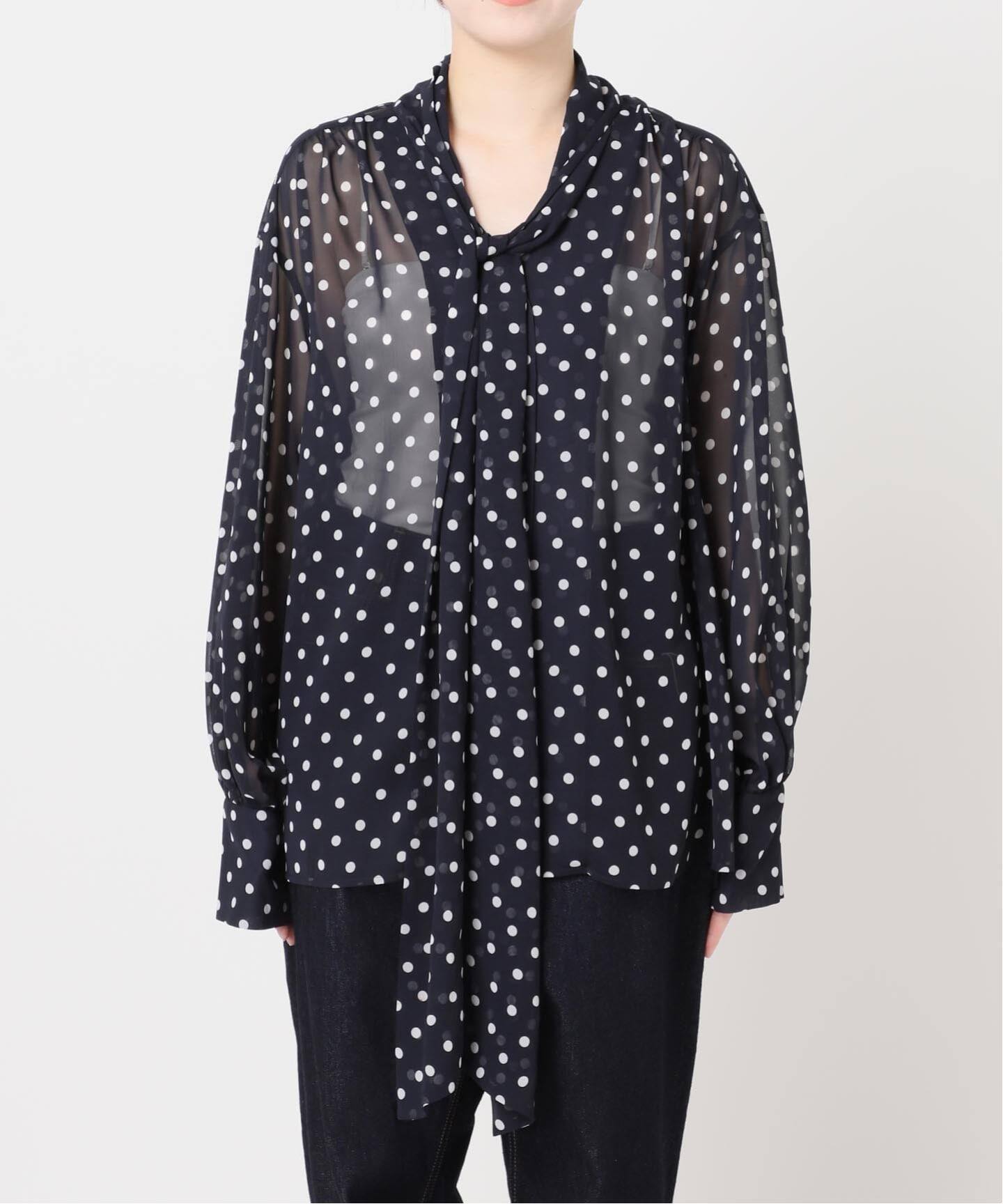 シフォン無地/ドット ボウタイブラウス（シャツ／ブラウス）｜JOURNAL
