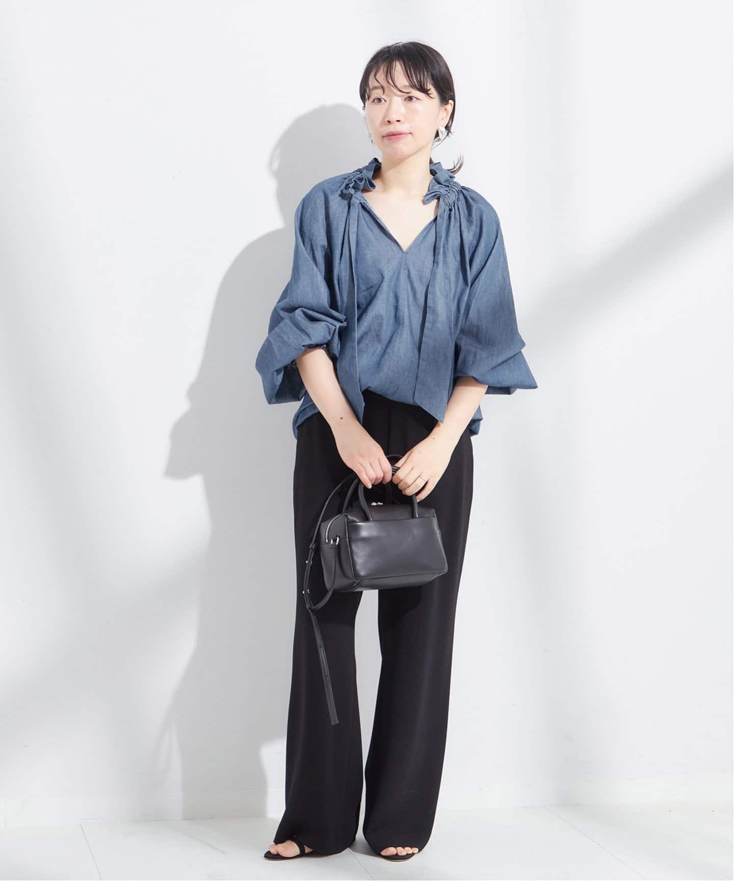 ジャーナルスタンダードレサージュ　25ss大人気商品　5OZデニムリボンブラウス ジャーナルスタンダードレサージュ 25ss大人気商品 5OZデニム