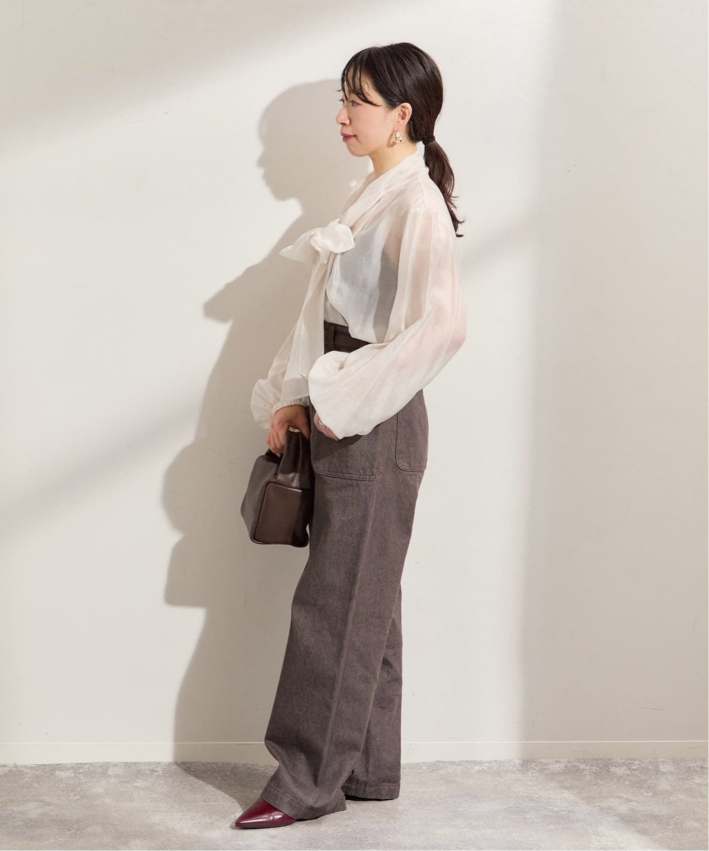 美品⁑ジャーナルスタンダードレサージュ　2024 シアーチェックボウタイブラウス シアーボウタイブラウス（シャツ／ブラウス）｜JOURNAL STANDARD L