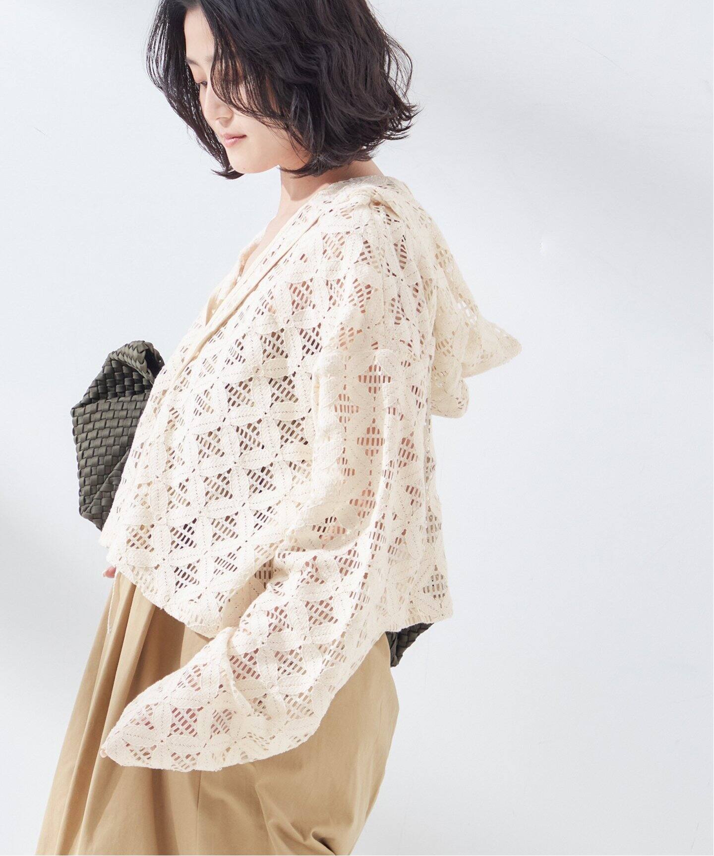 Uhr/ウーア】Lace Foodie Tops：ブラウス（シャツ／ブラウス 