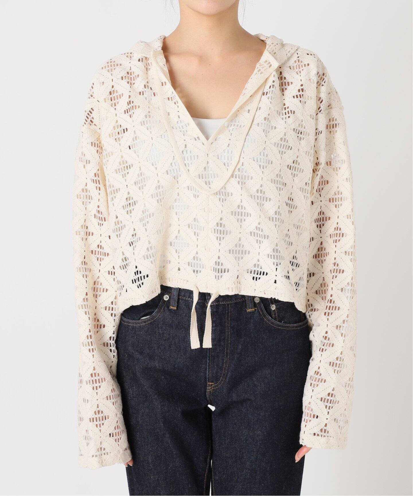 Uhr/ウーア】Lace Foodie Tops：ブラウス（シャツ／ブラウス  