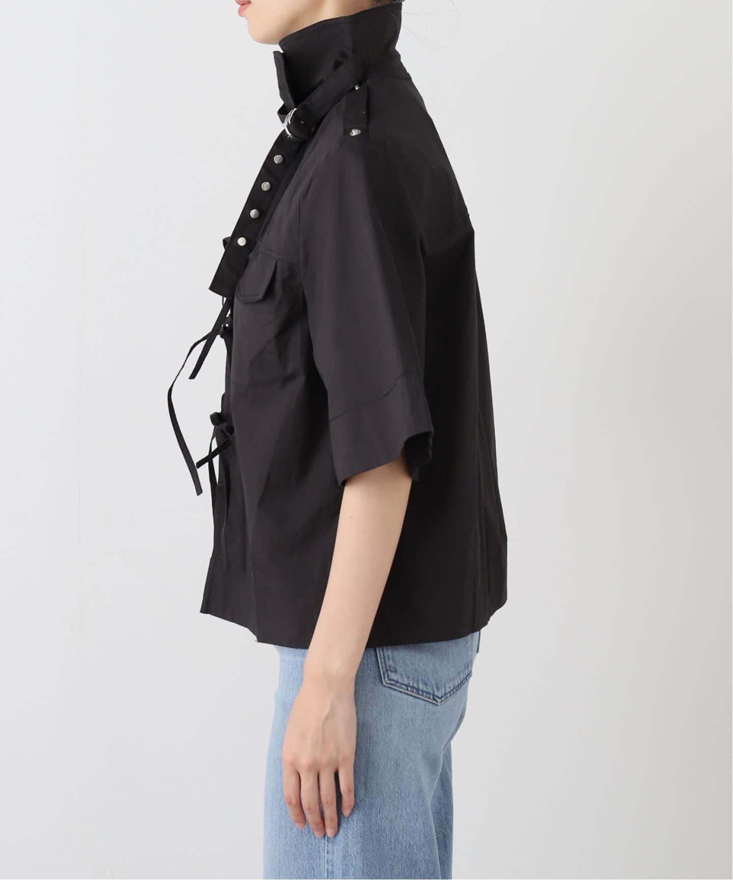 GANNI/ガニー】Stretch Cotton Cowl Neck Blouse：ブラウス