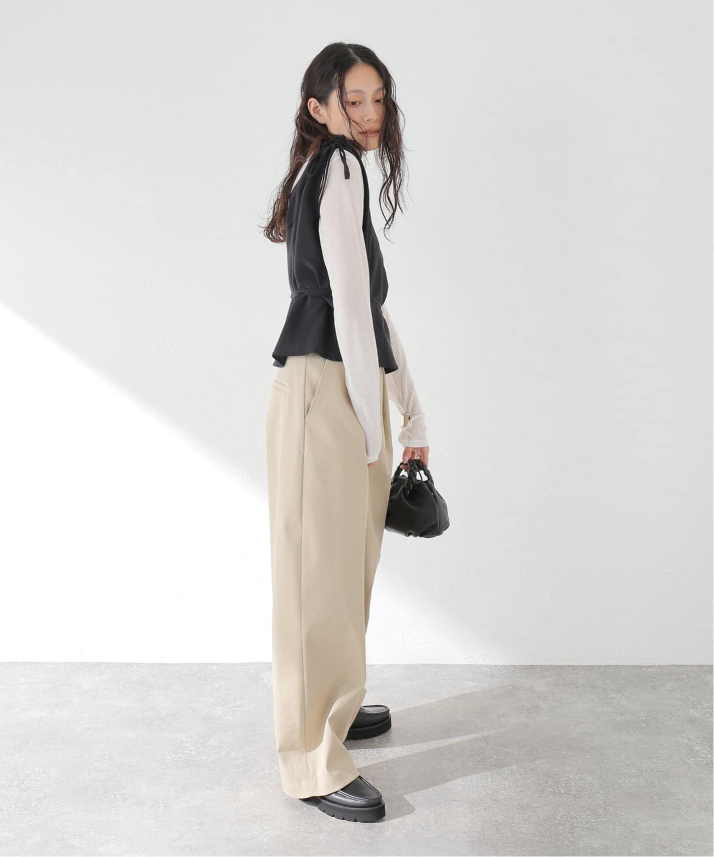 BASERANGE/ベースレンジ】VIEW TOP：ブラウス（シャツ／ブラウス