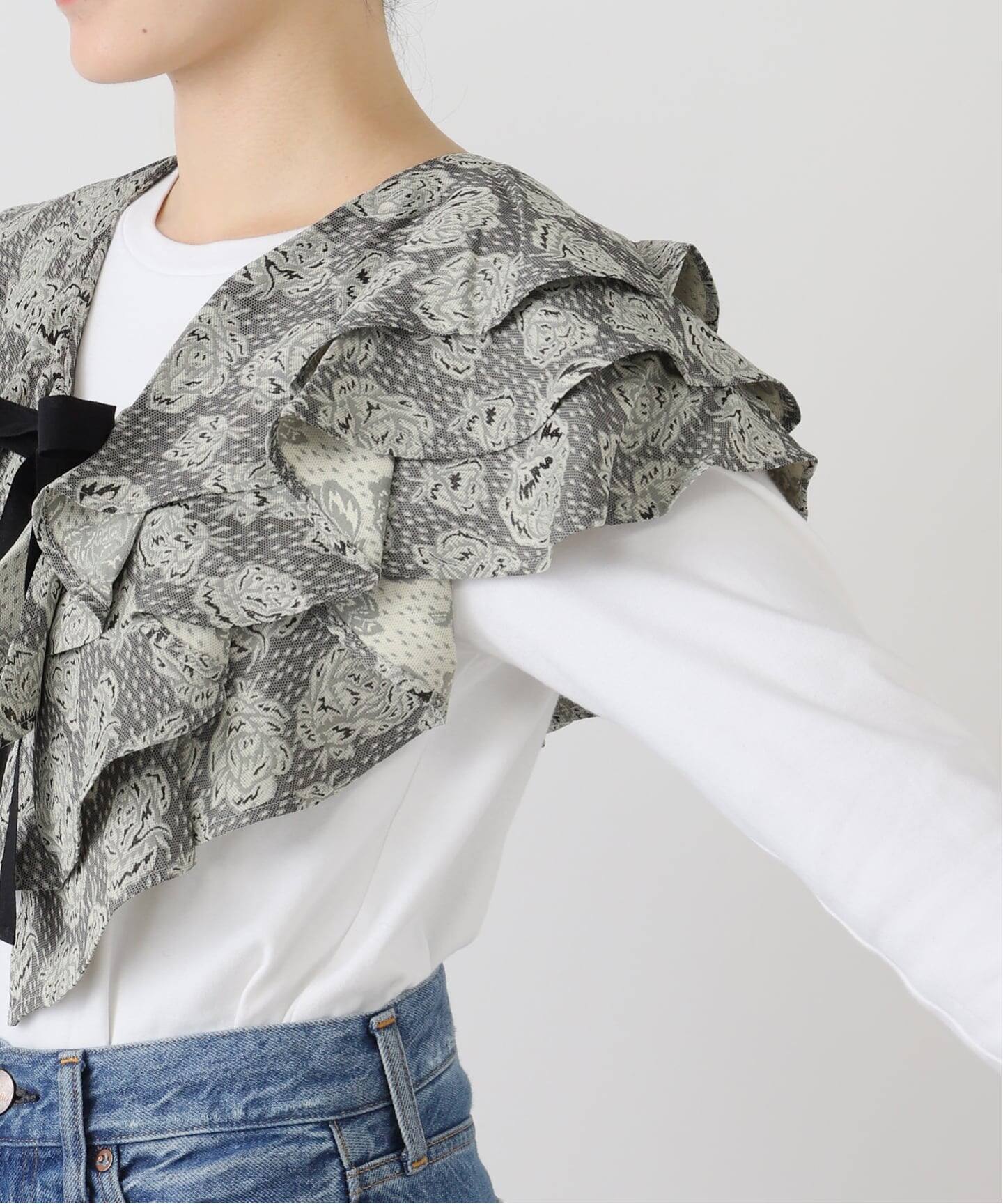 FUMIE TANAKA(フミエタナカ)】flower jq frill neck：ブラウス