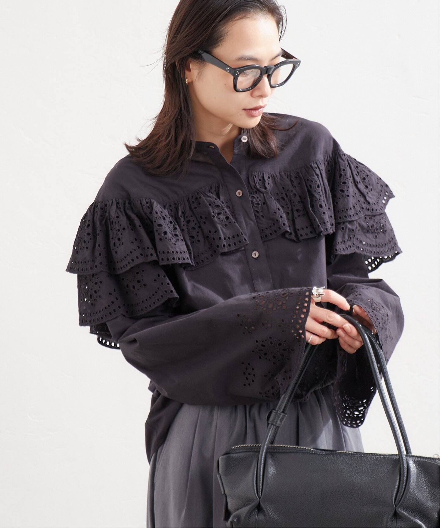 カットワークレースフリルブラウス（シャツ／ブラウス）｜JOURNAL  