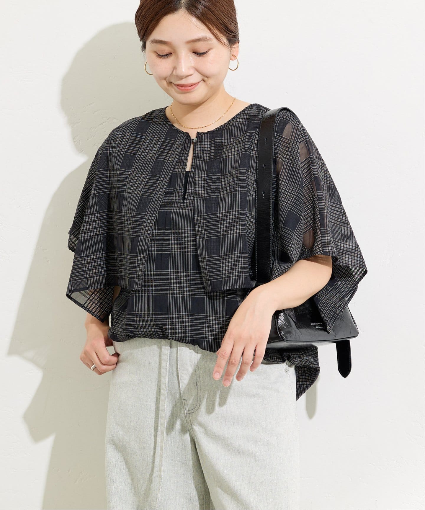 ジャーナルスタンダード　ケープ ケープフォルムチェックブラウス（シャツ／ブラウス）｜JOURNAL