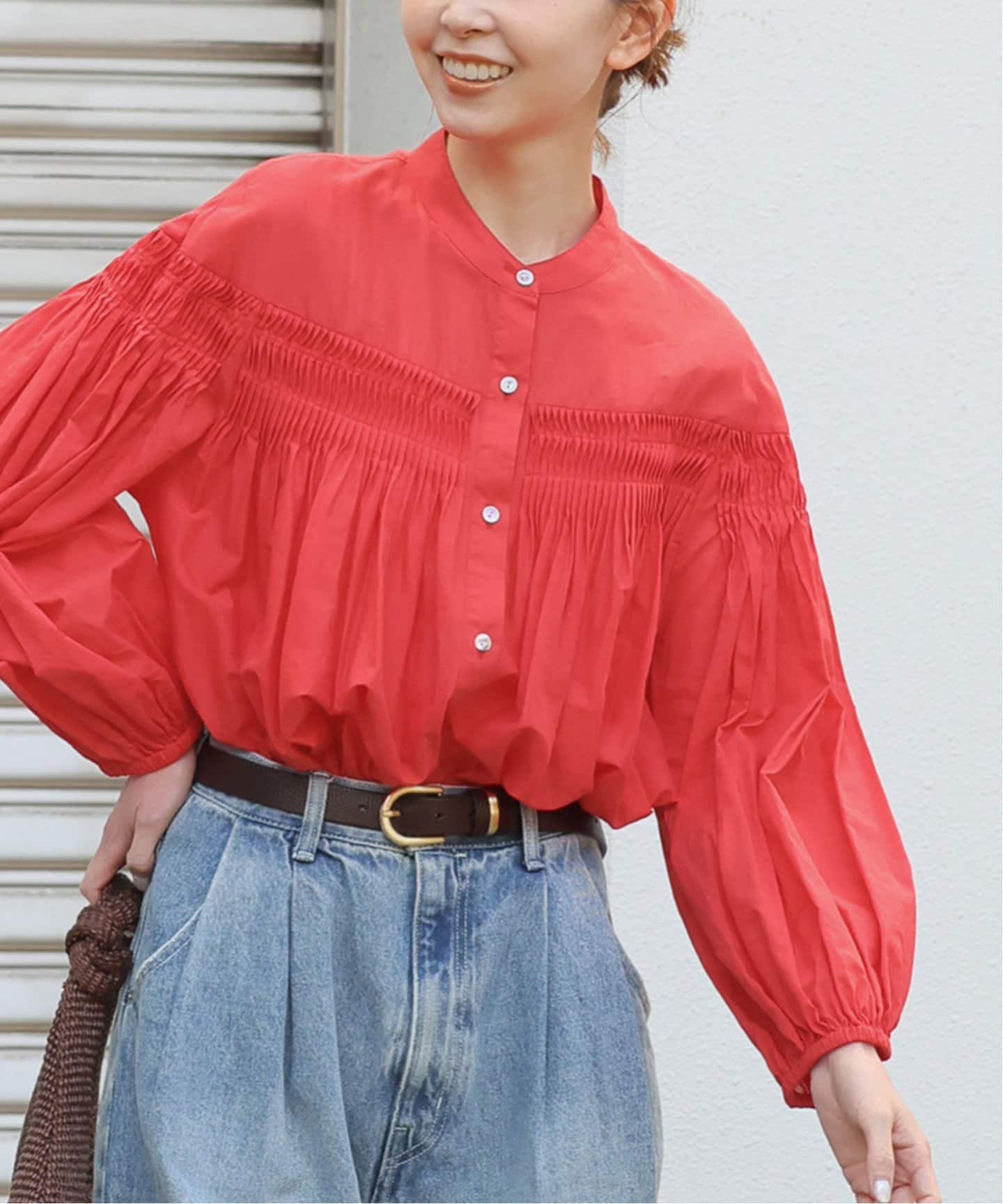 新品　フレームワーク　R/Cボイルタックブラウス　赤 新品 フレームワーク R/Cボイルタックブラウス 赤 新品 フレームワーク