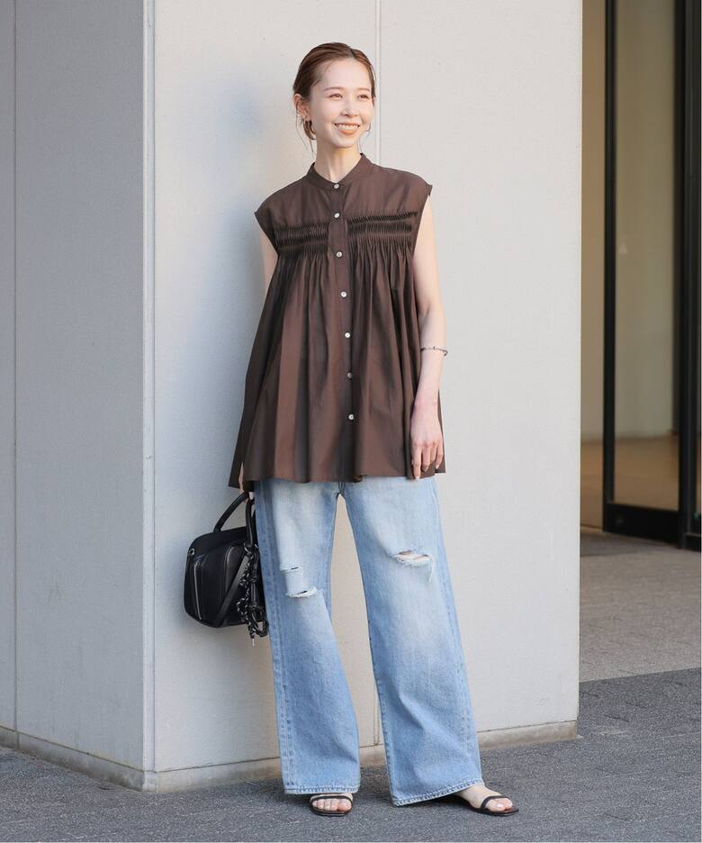 ボイルピンタックノースリーブブラウス（シャツ／ブラウス）｜JOURNAL 