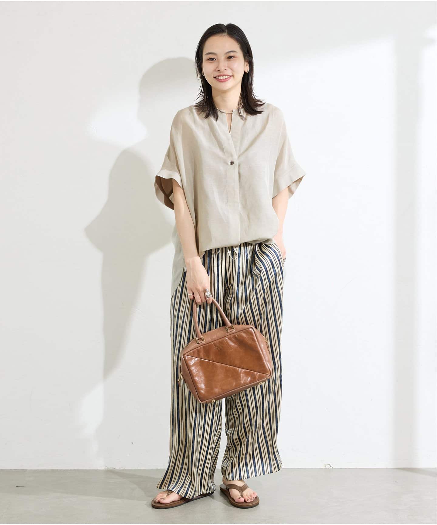 JOURNAL STANDARD シアーリネンノーカラーブラウス シアーリネンノーカラーブラウス（シャツ/ブラウス）｜JOURNAL