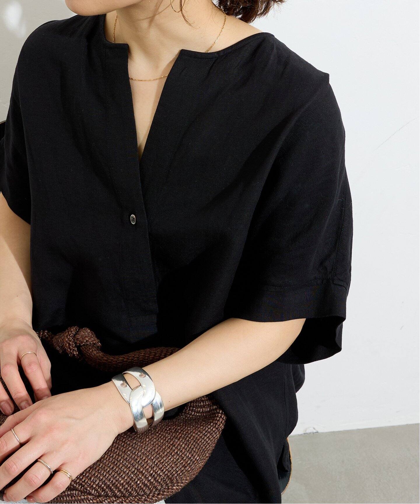 レーヨン麻ノーカラーブラウス（シャツ／ブラウス）｜JOURNAL STANDARD  