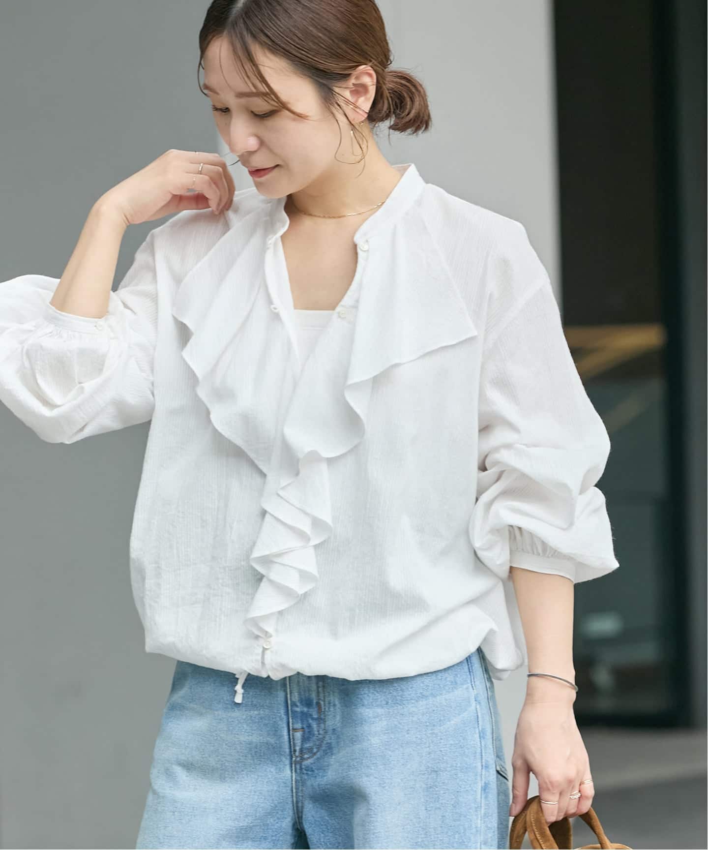ボイルストライプフリルブラウス（シャツ／ブラウス）｜JOURNAL