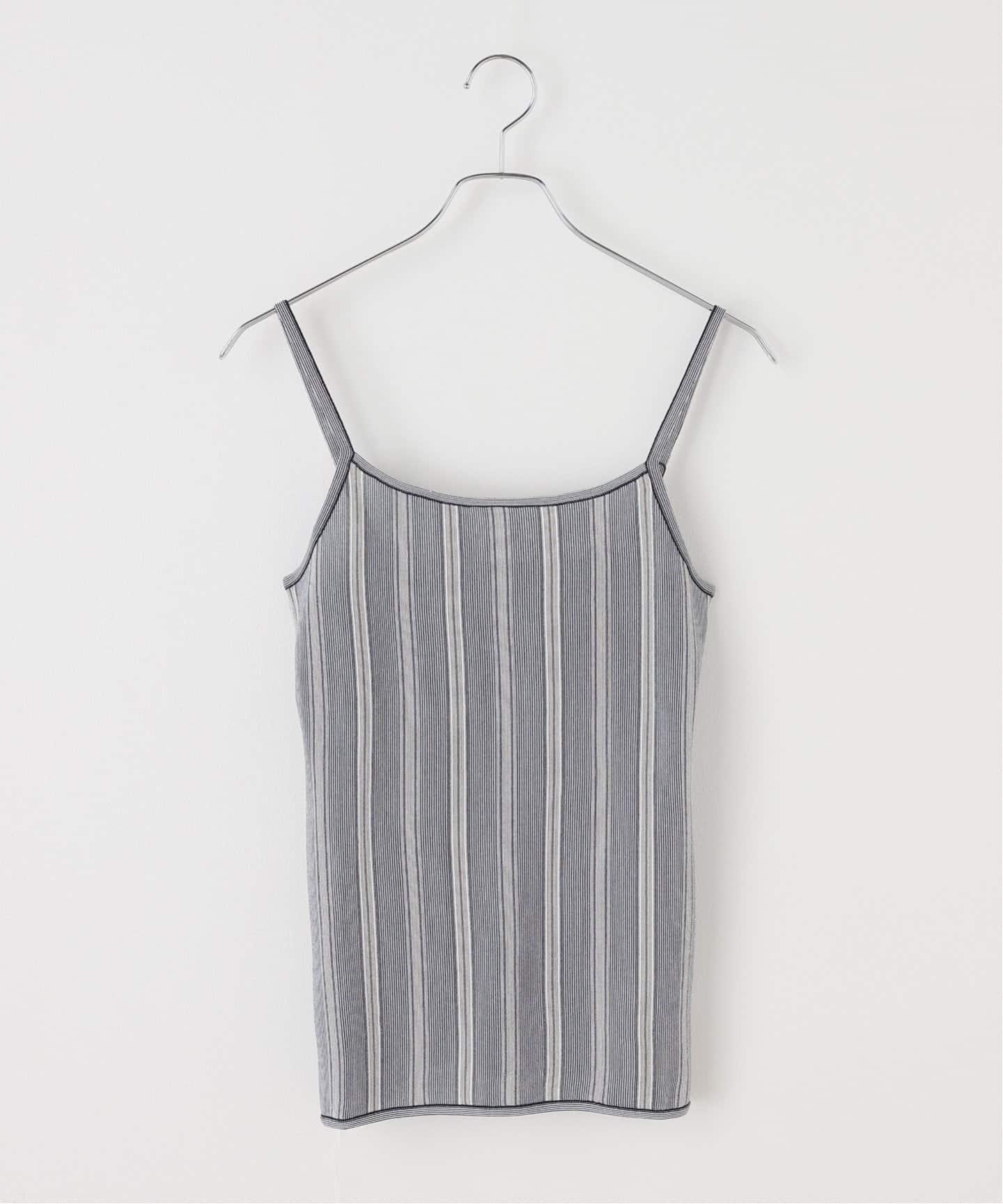 トップス LOW CLASSIC STRIPE SLEEVELESS KINT TOP LOW CLASSIC/ロウ クラシック】 STRIPE SLEEVELESS KNIT TOP