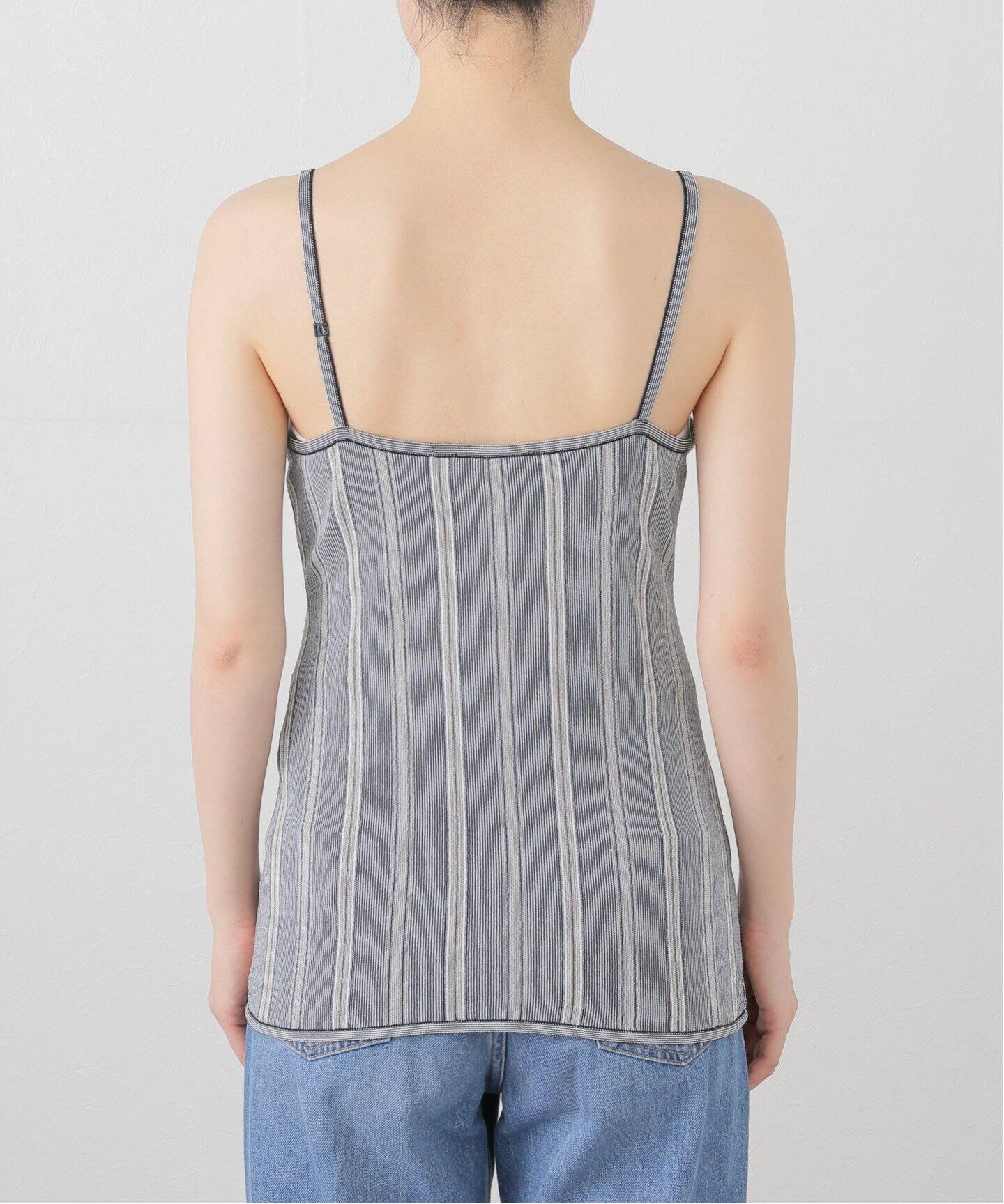 LOW CLASSIC/ロウ クラシック】 STRIPE SLEEVELESS KNIT TOP