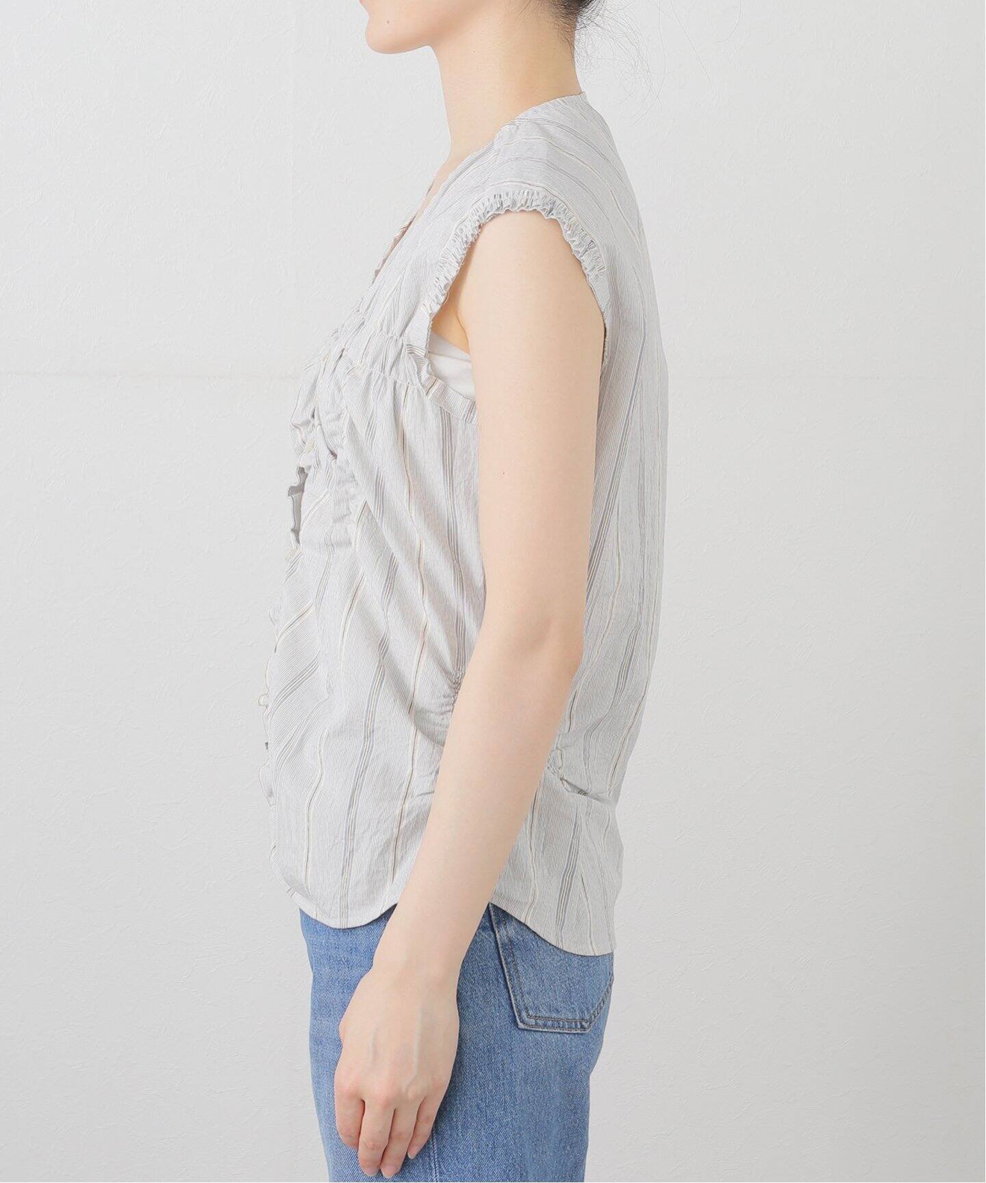 □【LOW CLASSIC/ロウ クラシック】 WRINKLE SLEEVELESS SHIRTS
