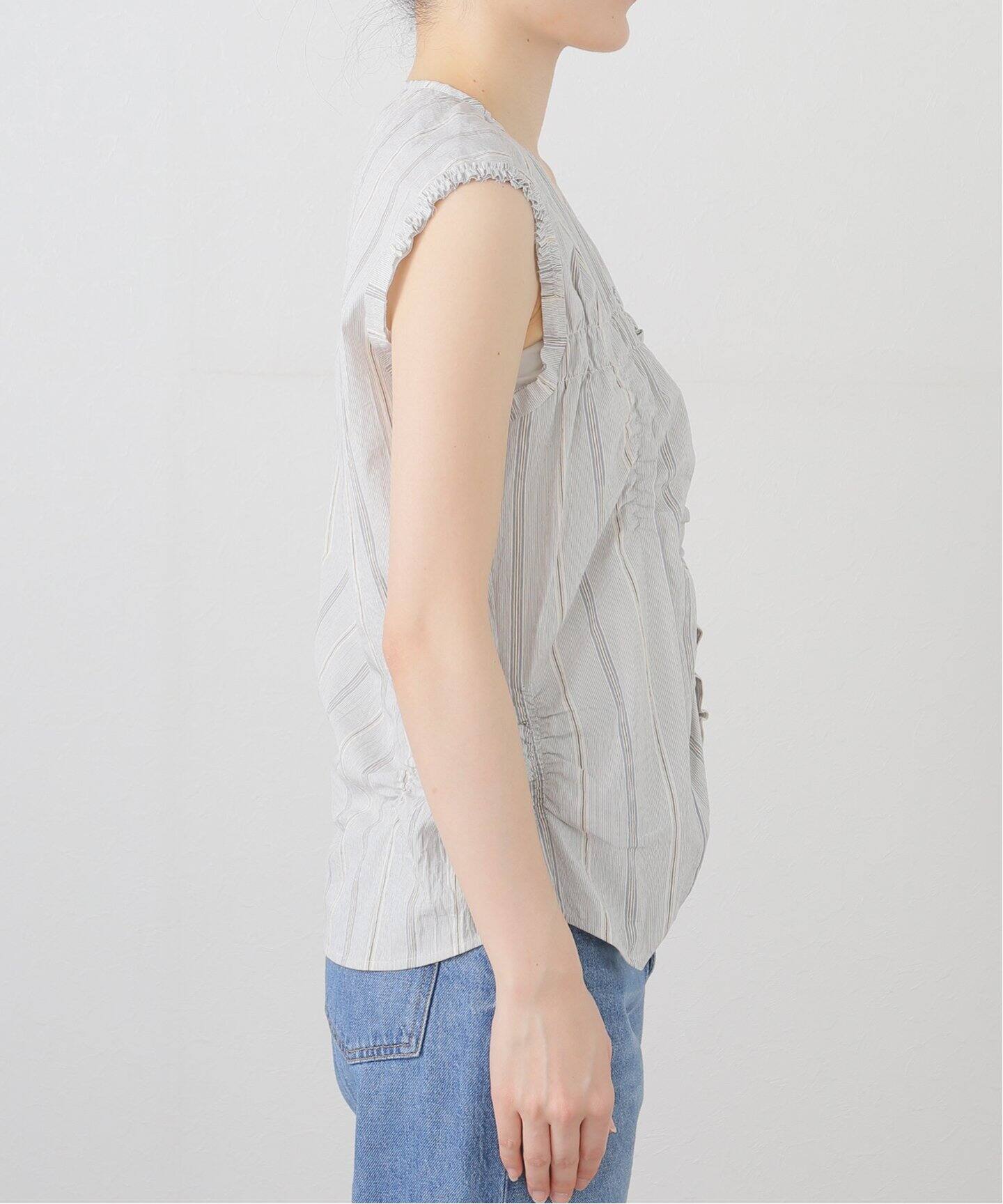 □【LOW CLASSIC/ロウ クラシック】 WRINKLE SLEEVELESS SHIRTS 