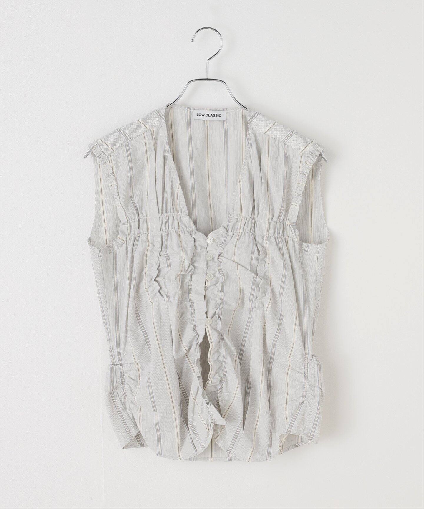 LOW CLASSIC/ロウ クラシック】 WRINKLE SLEEVELESS SHIRTS（シャツ  