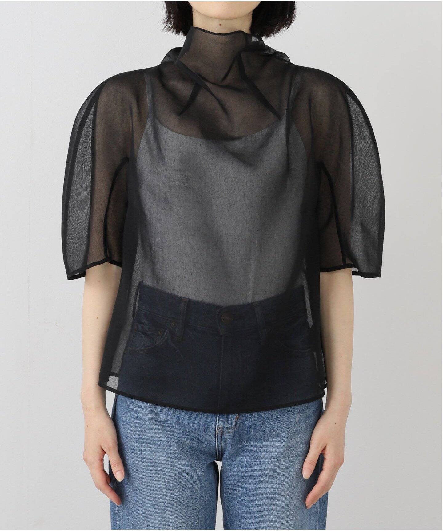 AMOMENTO / アモーメント】 KNOTTED COLLAR TOP AM25SSW03TO（シャツ 