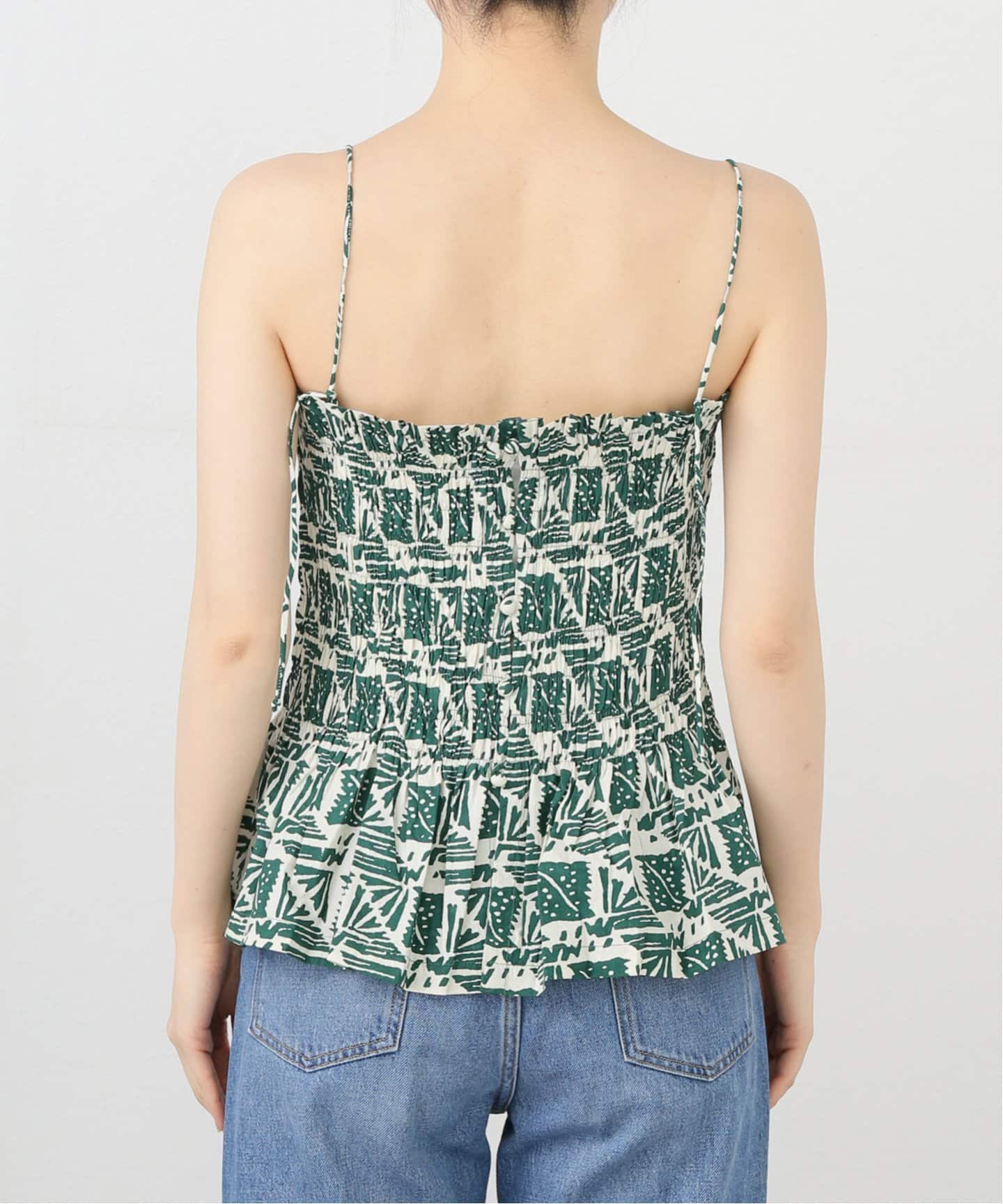 Sara mallikaサラマリカ コットンブラウス シャツ トップス チェック 別注【SARA MALLIKA/サラマリカ】COTTON POPLIN PRINT CAMI TOP