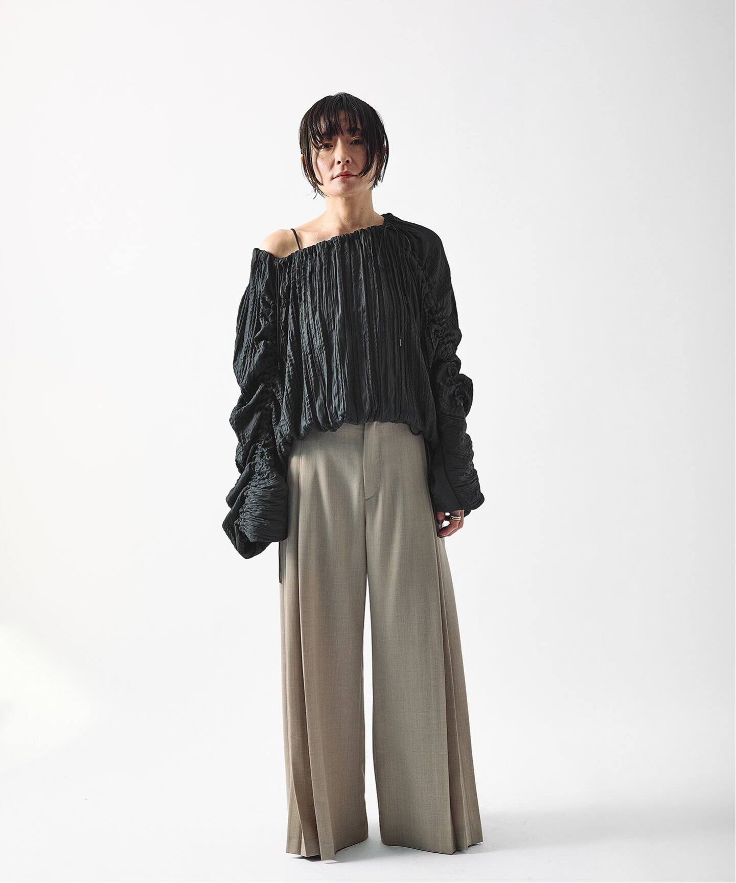 KIARIS vintage＆closet×JS】シャーリングブラウス（シャツ／ブラウス 
