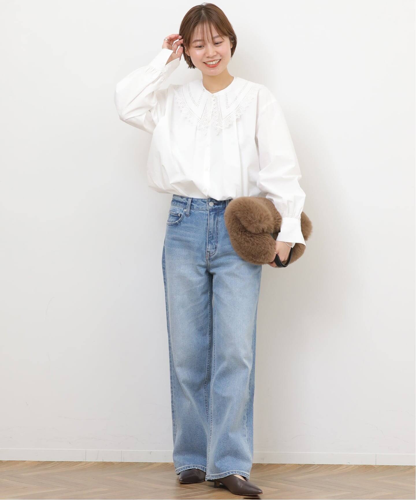 yasuzo新品 ジャーナルスタンダード コットンギャザー ビッグシャツ コットンビッグカラー付きギャザーブラウス（シャツ／ブラウス
