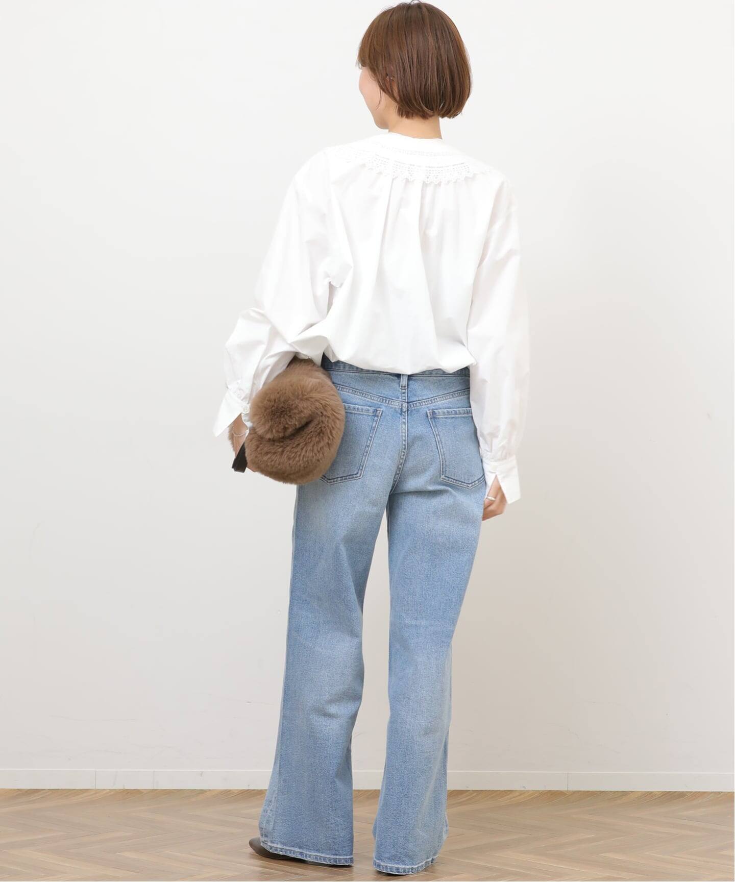 yasuzo新品 ジャーナルスタンダード コットンギャザー ビッグシャツ コットンビッグカラー付きギャザーブラウス（シャツ／ブラウス