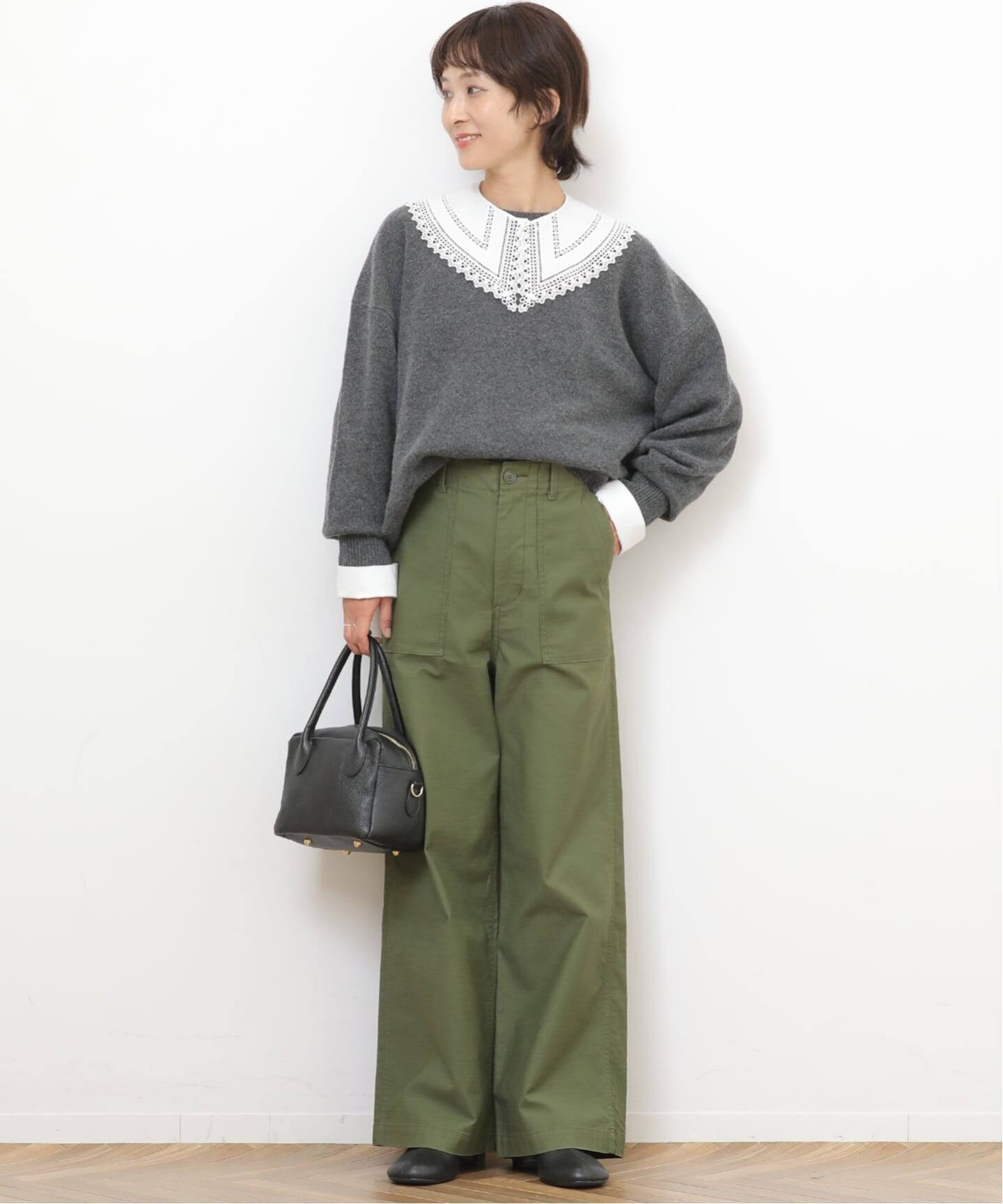 未使用品JOURNALSTANDARDrelumeビッグカラー付ギャザーブラウス コットンビッグカラー付きギャザーブラウス（シャツ／ブラウス