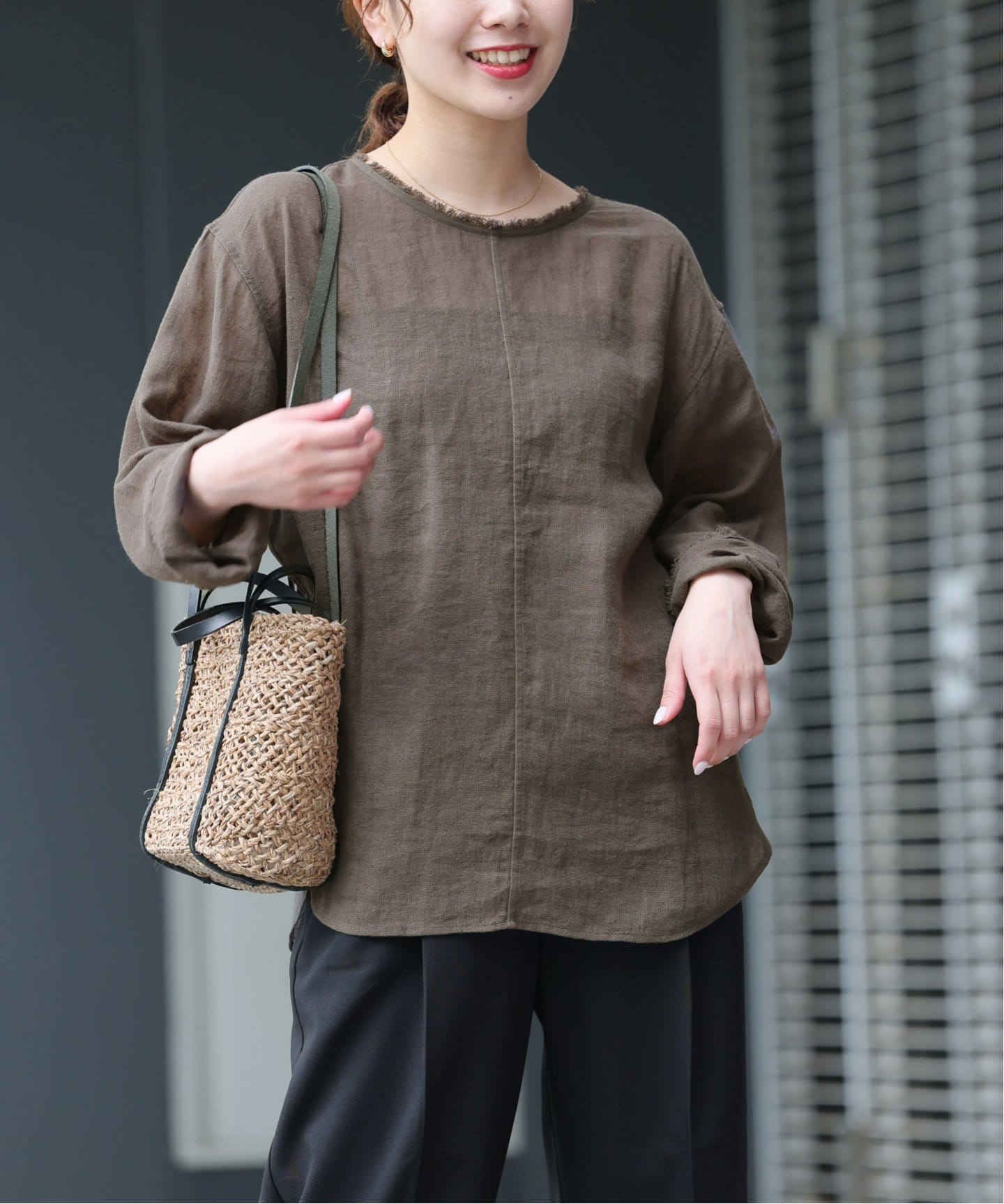 JOURNAL STANDARD relumeラミーコットン2WAYプルオーバー JOURNAL STANDARD relume｜リネンコットン2WAYプルオーバー