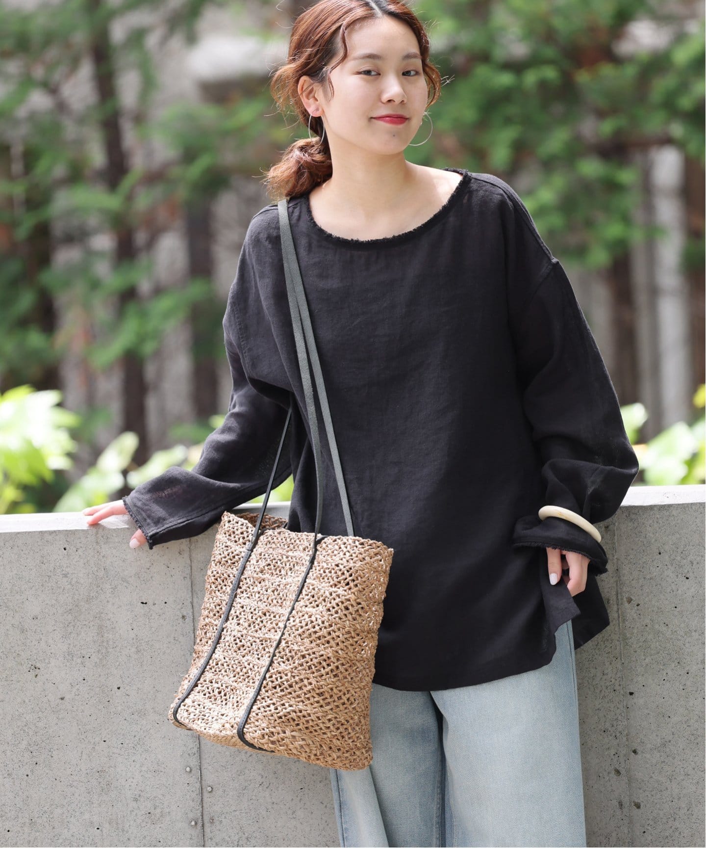 kiri⭐︎【新品】relumeラミーコットンメッシュビッグプルオーバー ラミーコットンメッシュビッグプルオーバー（シャツ／ブラウス