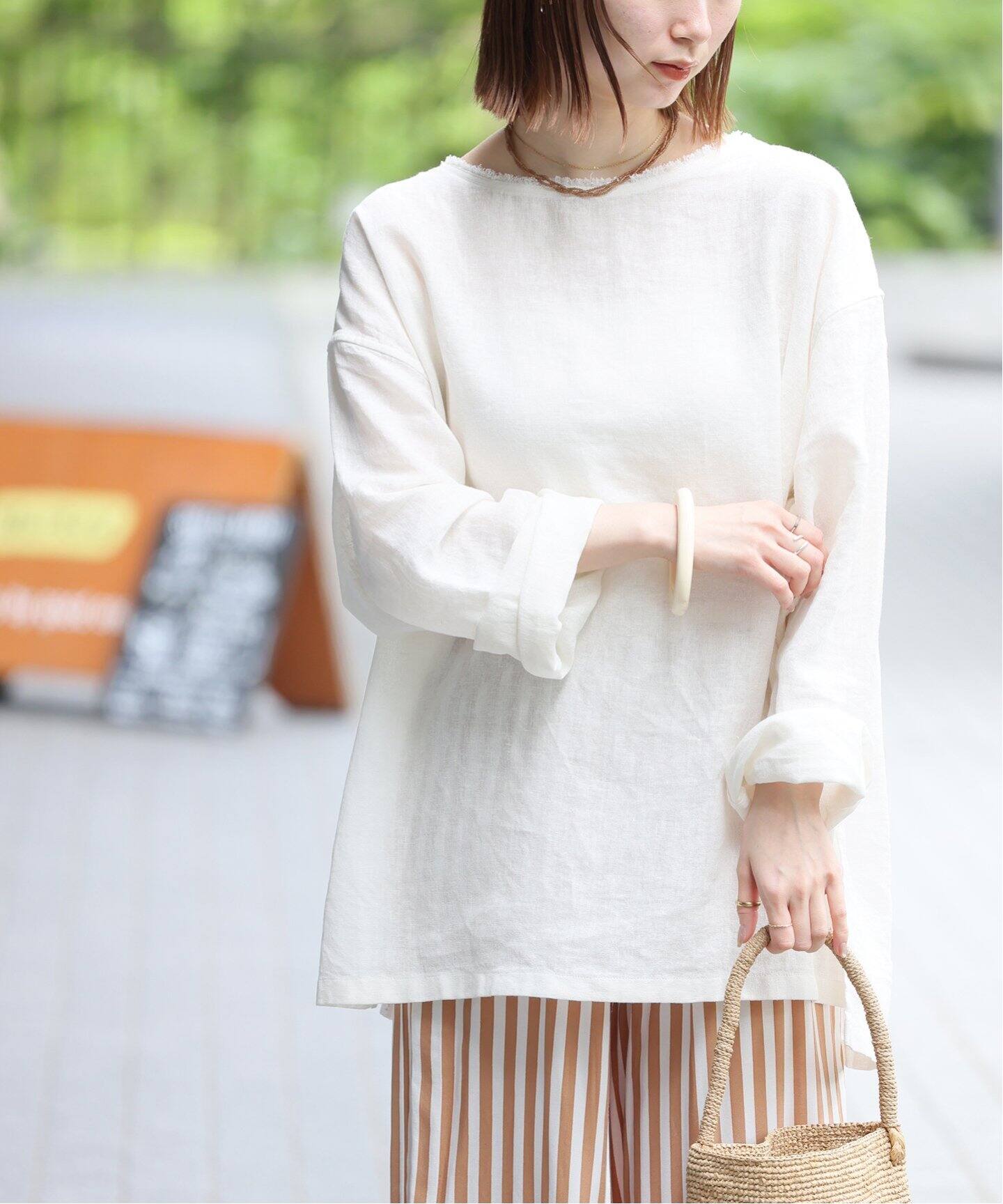 kiri⭐︎【新品】relumeラミーコットンメッシュビッグプルオーバー ラミーコットンメッシュビッグプルオーバー（シャツ／ブラウス