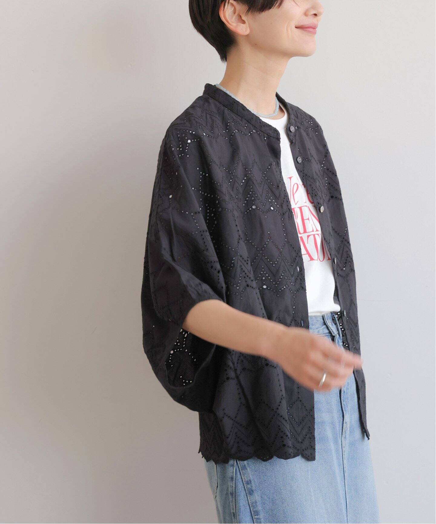 Journal standard relume コットンカットワーク刺繍シャツ JOURNAL STANDARD relume ブラウス シャツ コットンカットワーク