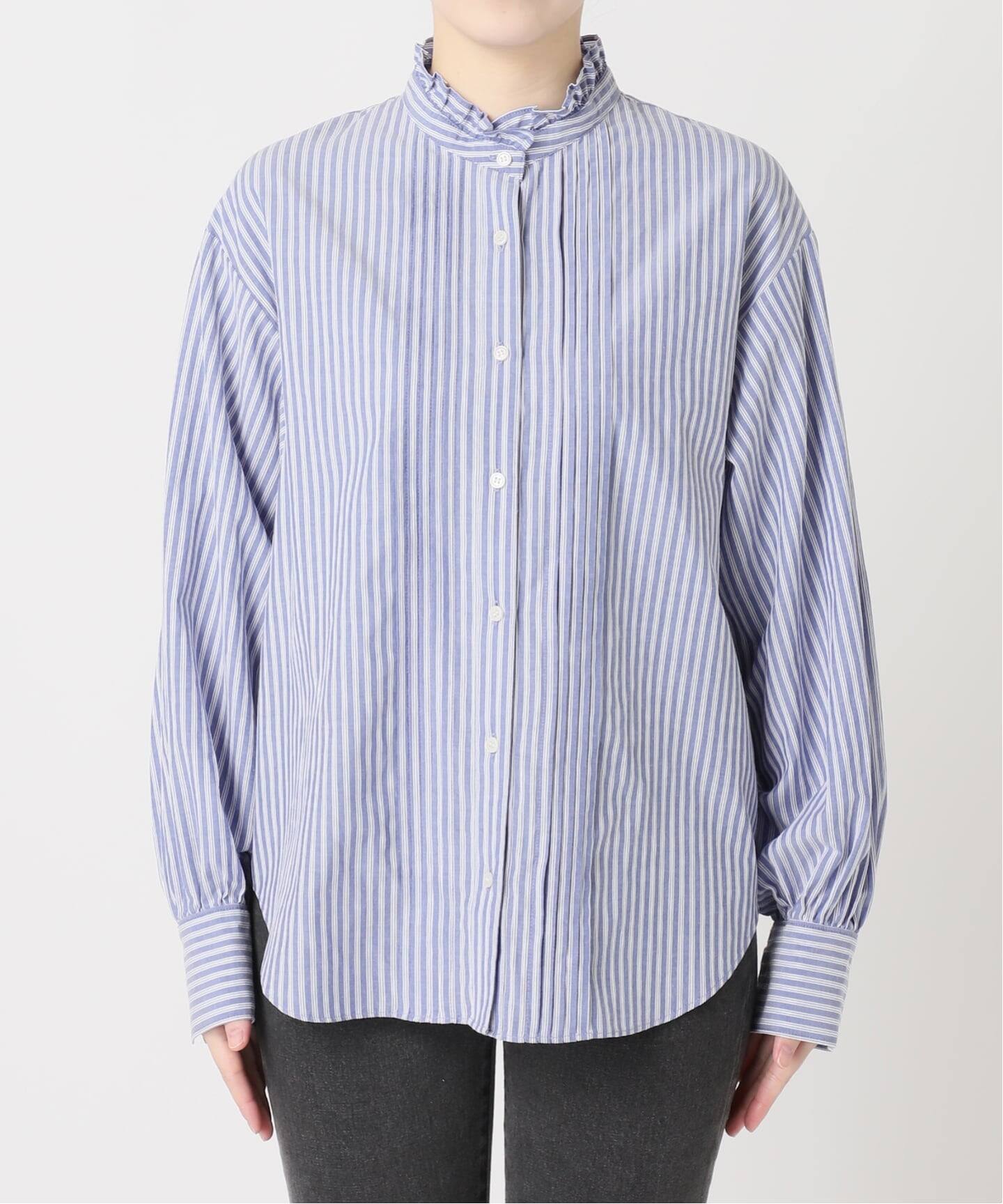 ジャーナルスタンダード レリューム（JOURNAL STANDARD relume）/フリルネックドビーストライプシャツ フリルネックドビーストライプシャツ（シャツ／ブラウス）｜JOURNAL