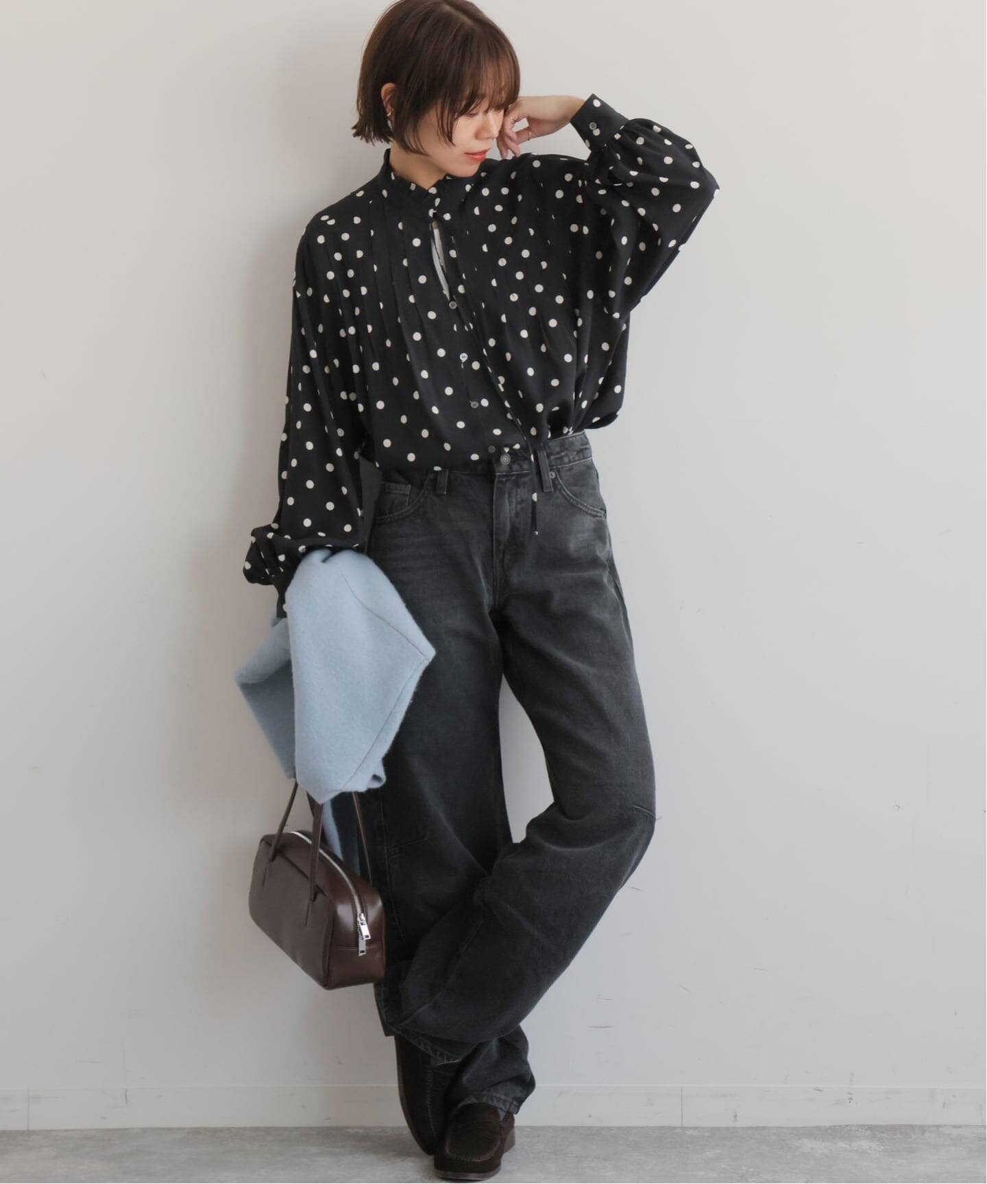 WEB限定》ドットプリントピンタックブラウス（シャツ／ブラウス