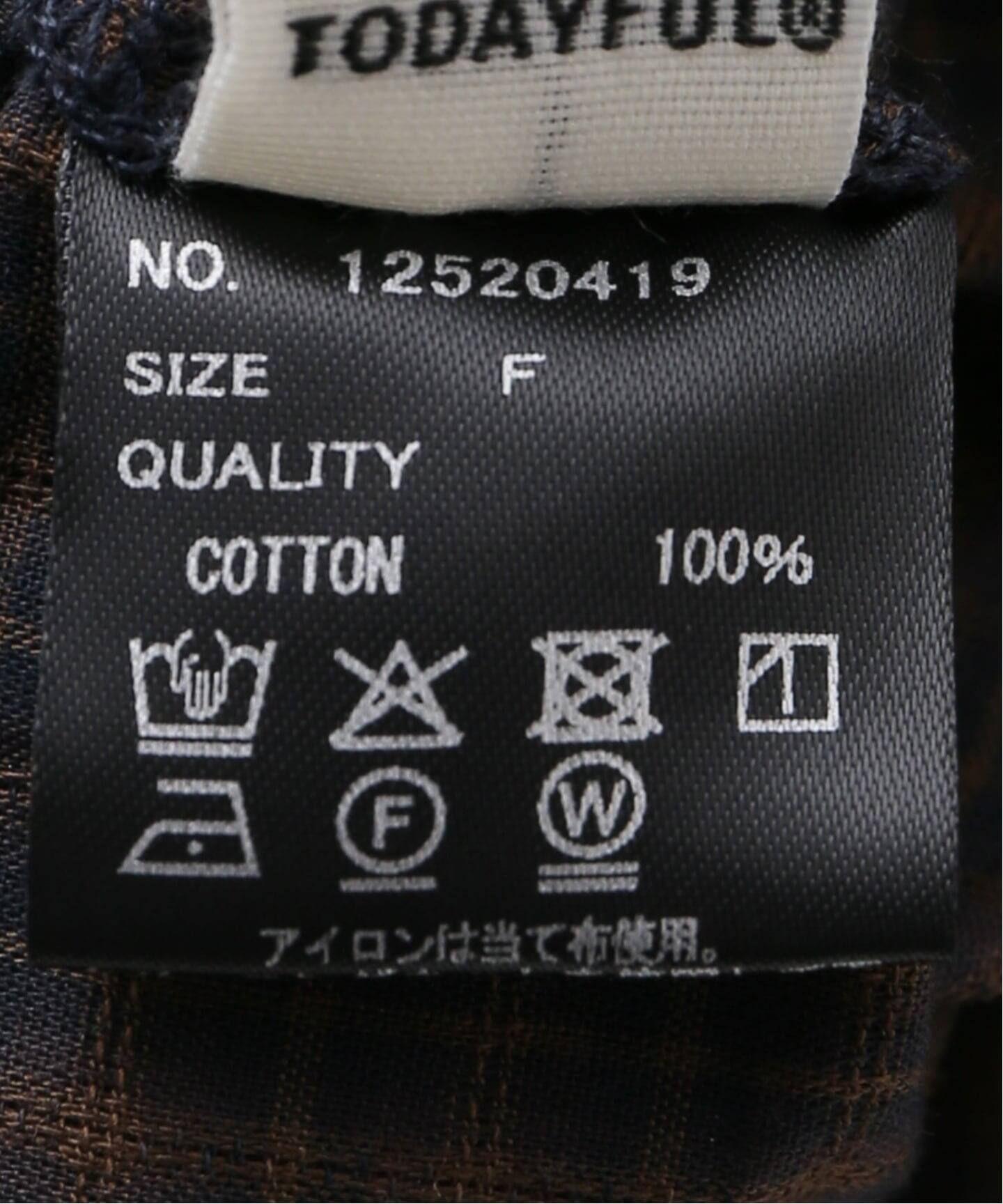 TODAYFUL/トゥデイフル】 Checkgather Compact Blouse（シャツ 