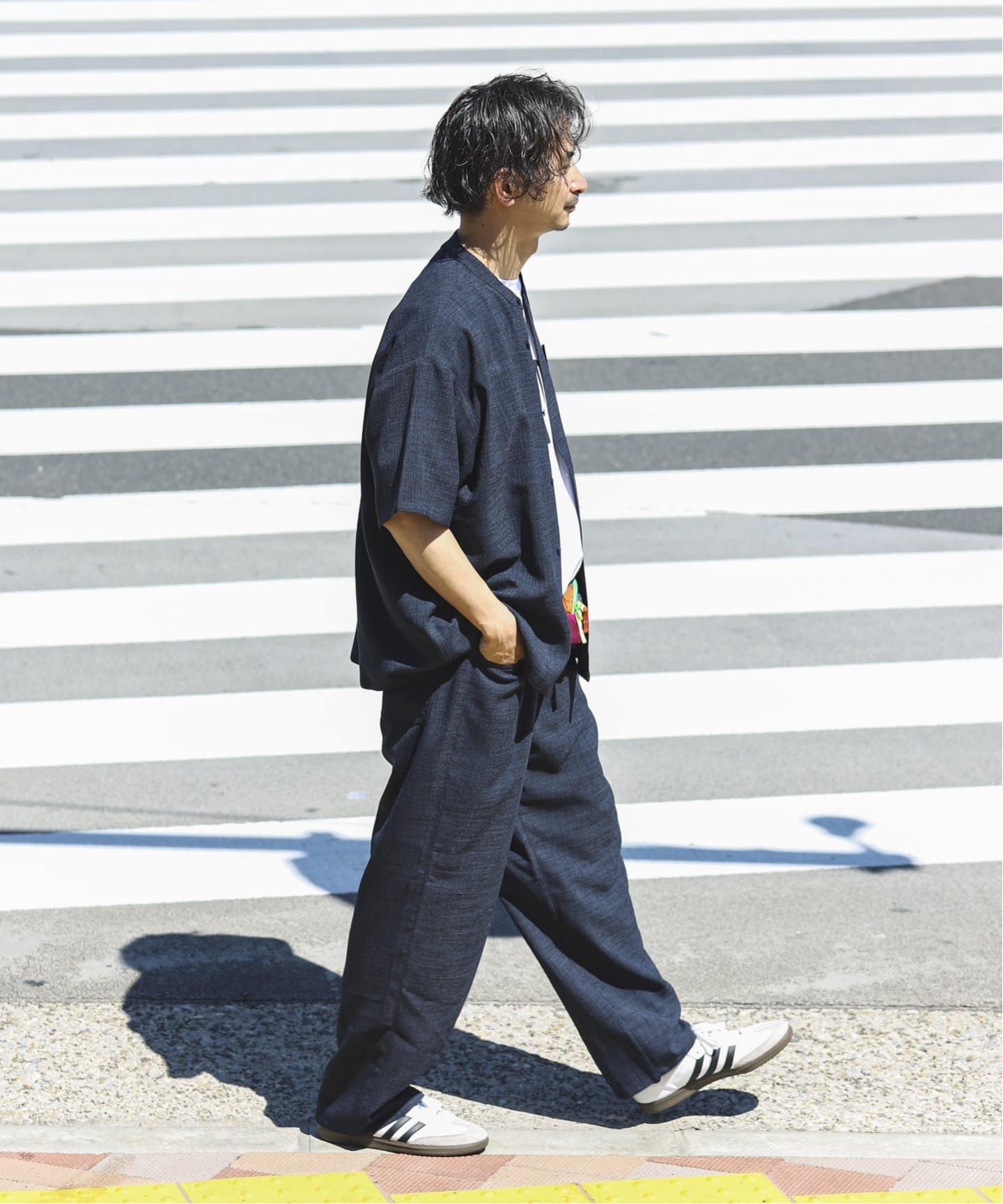 JS relume TECH CANVASバンドカラー半袖シャツ M TECH CANVAS バンドカラー 半袖シャツ（シャツ／ブラウス