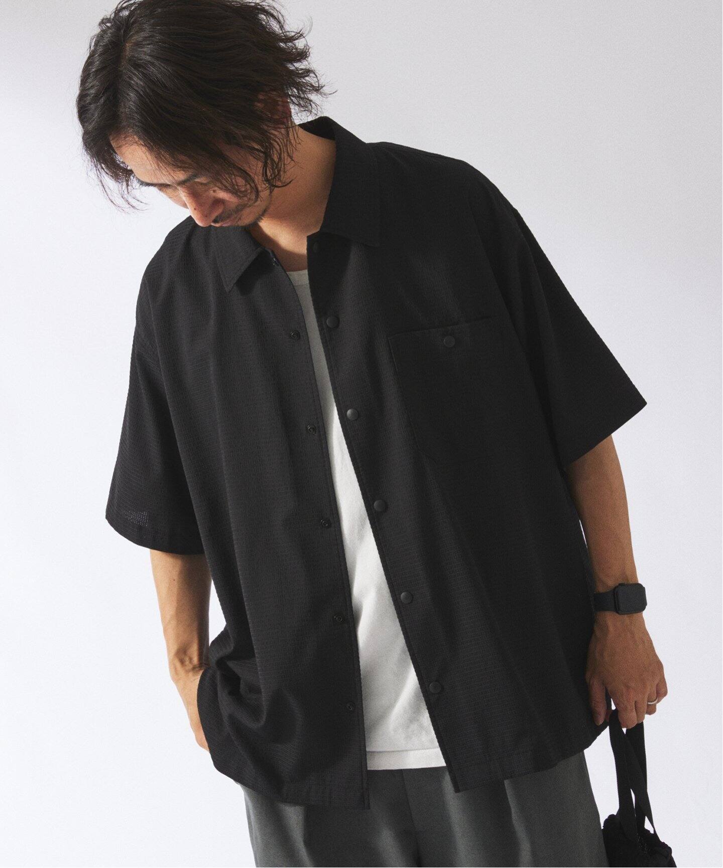 DRY-STUFF】エアリードッツ サッカー半袖シャツ（シャツ／ブラウス